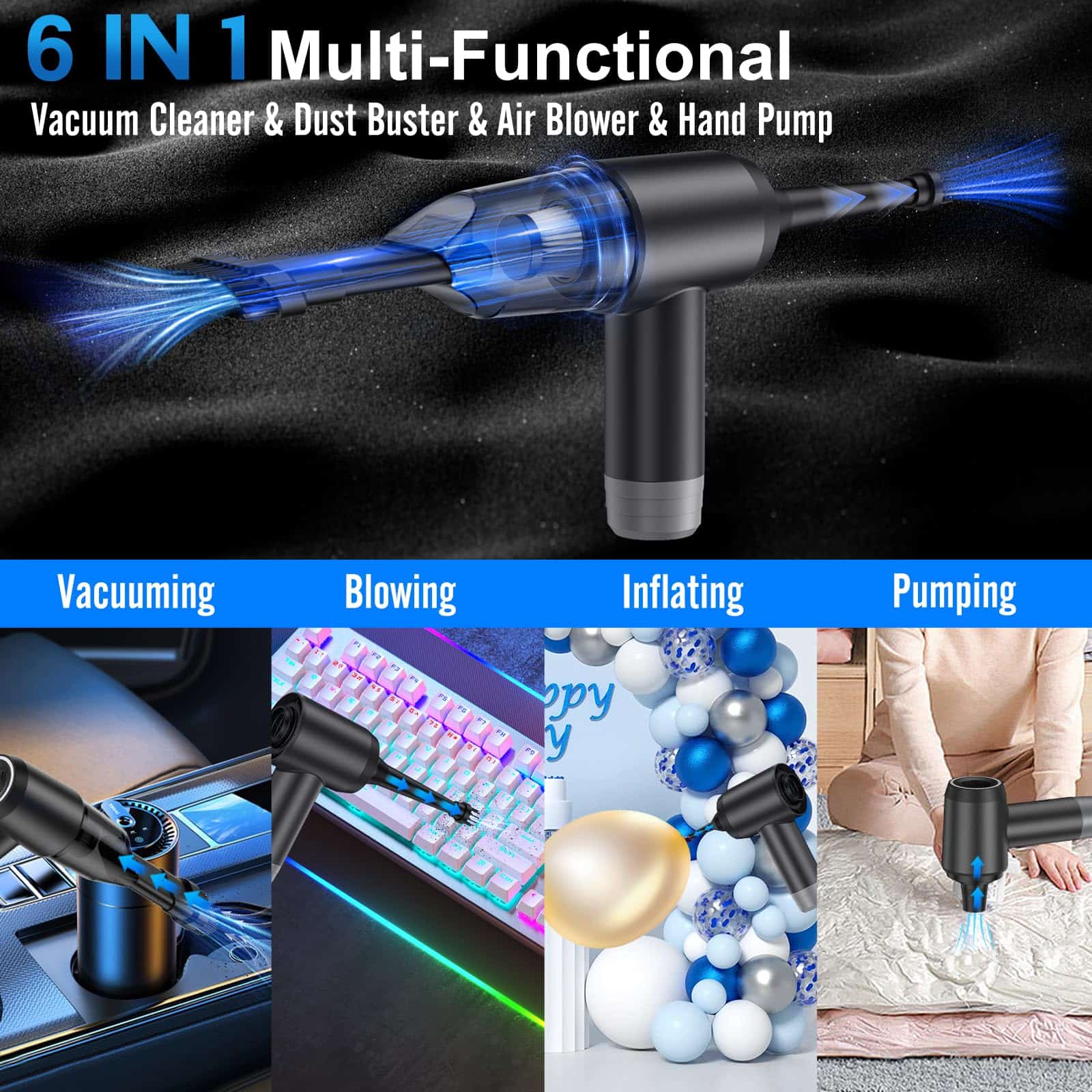 Aspiradora de Coche Fanisic Aspiradora de Mano/Limpiador de - Imagen 4