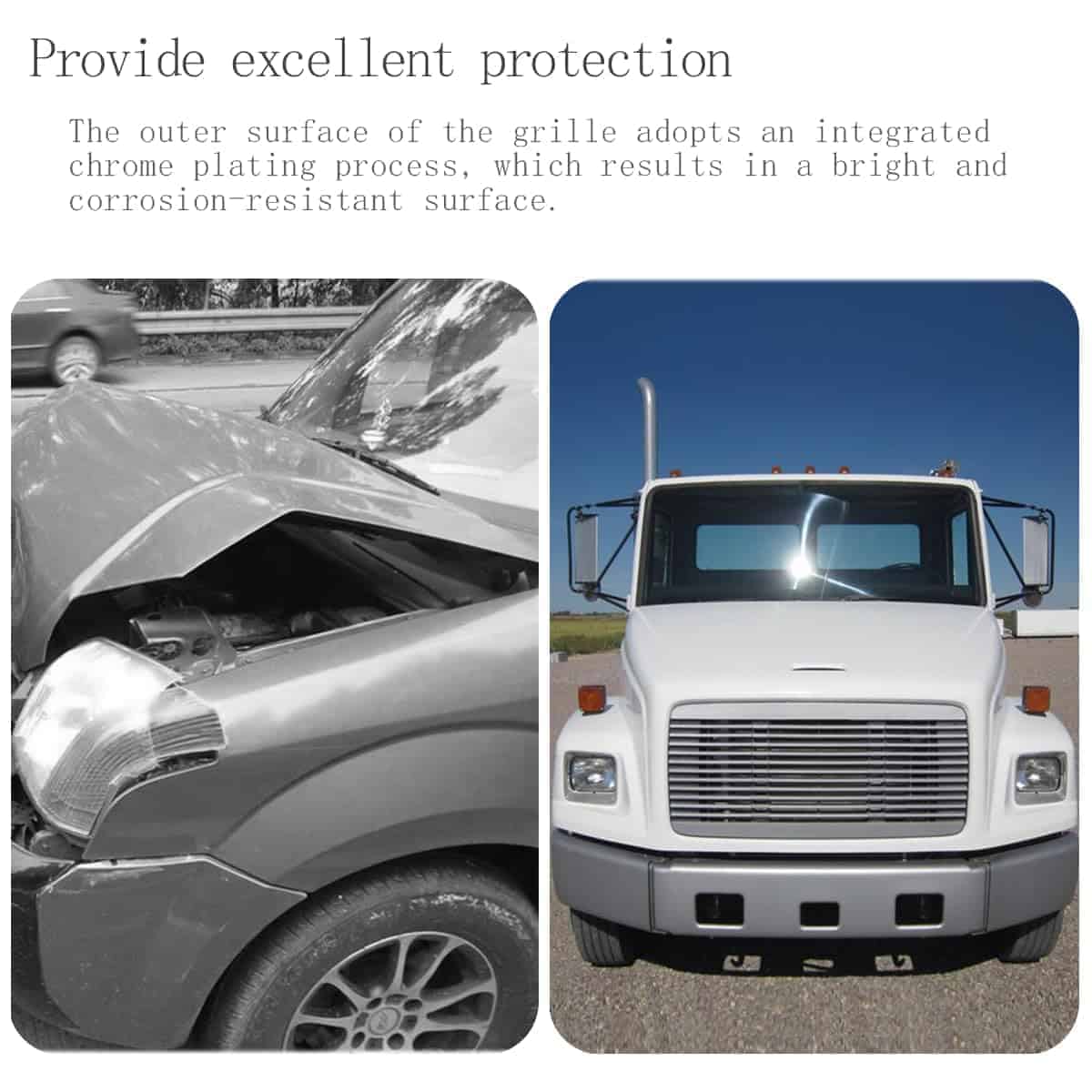 Parrilla Delantera Cromada Sin Pantalla Contra Insectos - Imagen 5