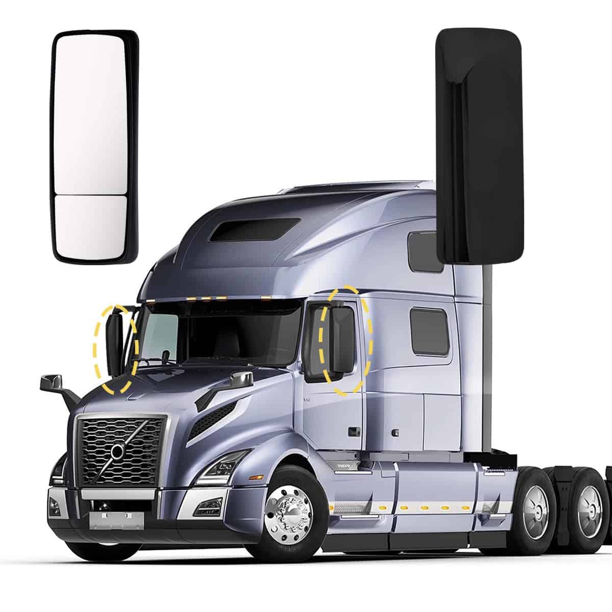 Espejo de Puerta con Cubierta Negra Brillante con Función