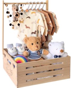 Caja de almacenamiento de bambú para el baby shower, caja