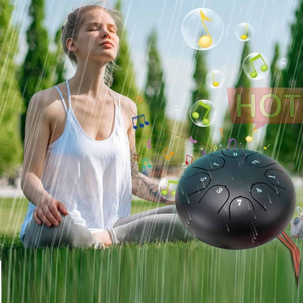 ILWHE Tambor de Lluvia para Jardín Exterior, Tambor Chakra - Imagen 3