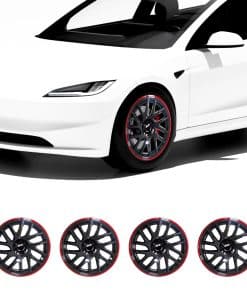 Cubiertas de rueda para Tesla Model 3, -Negro y Rojo