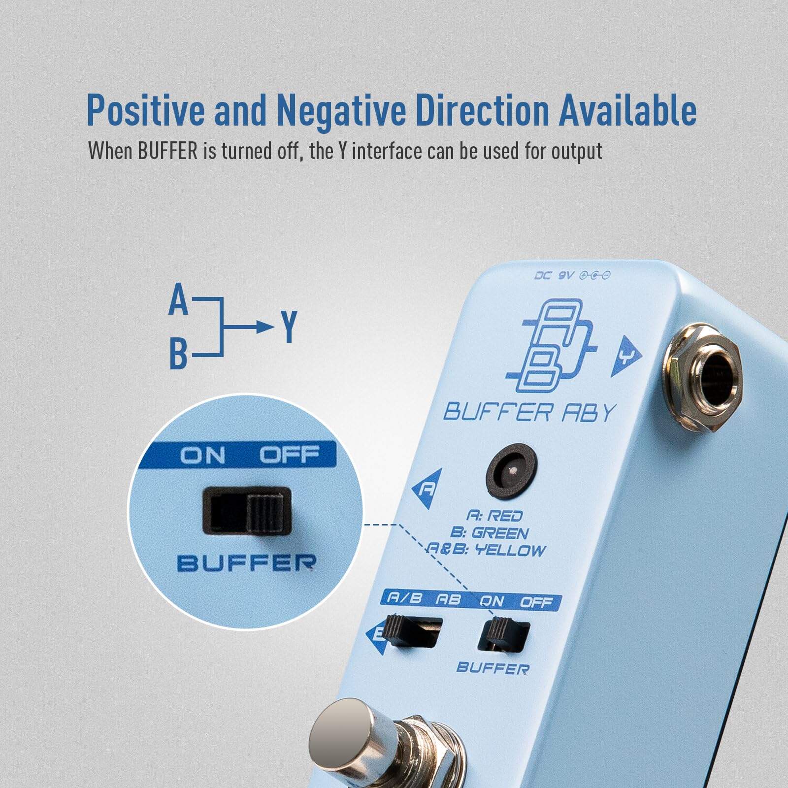 Pedal de guitarra SONICAKE ABY, Mini AB Switcher con - Imagen 4