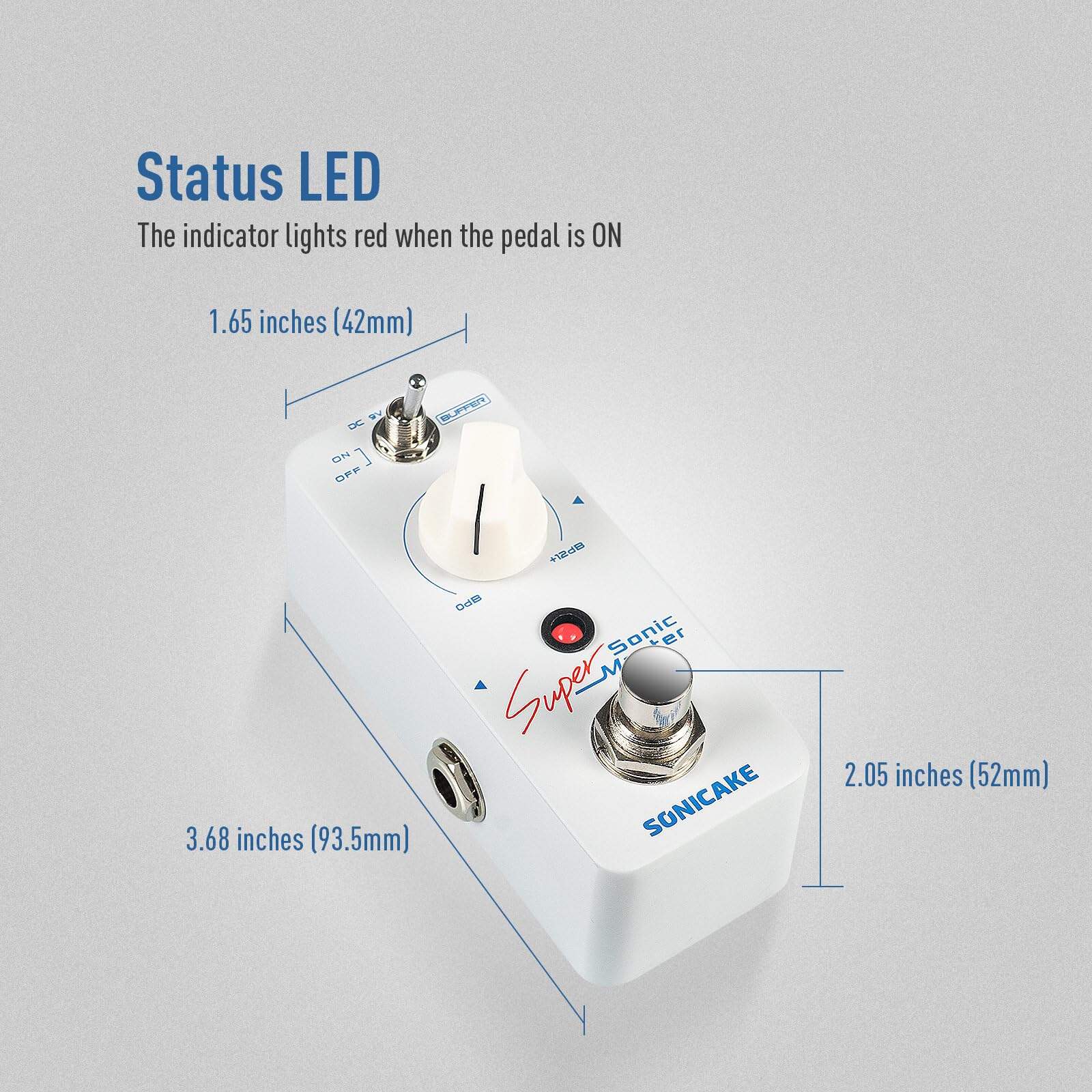 Pedal de Boost Limpio SONICAKE con Buffer y Ganancia de - Imagen 6