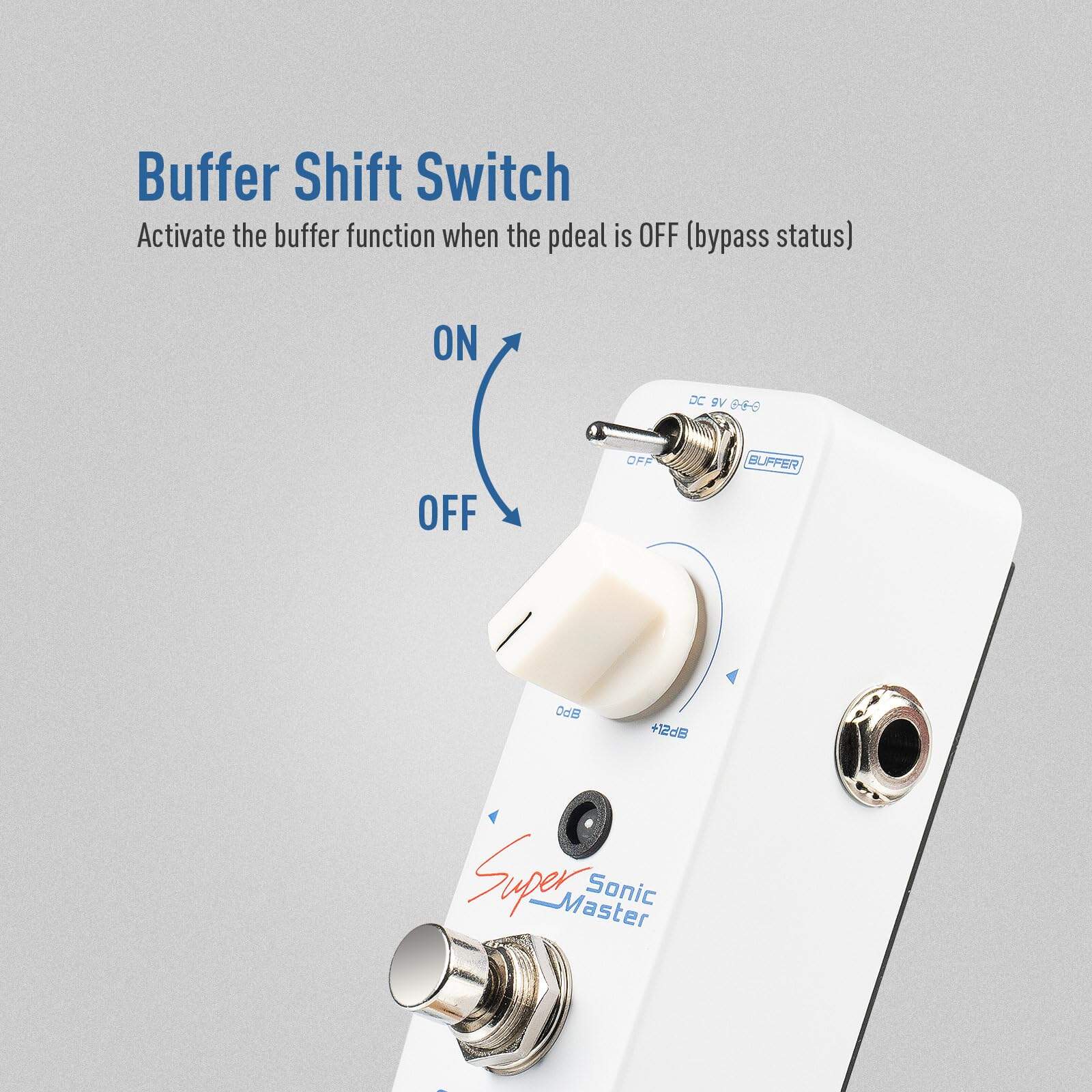 Pedal de Boost Limpio SONICAKE con Buffer y Ganancia de - Imagen 7