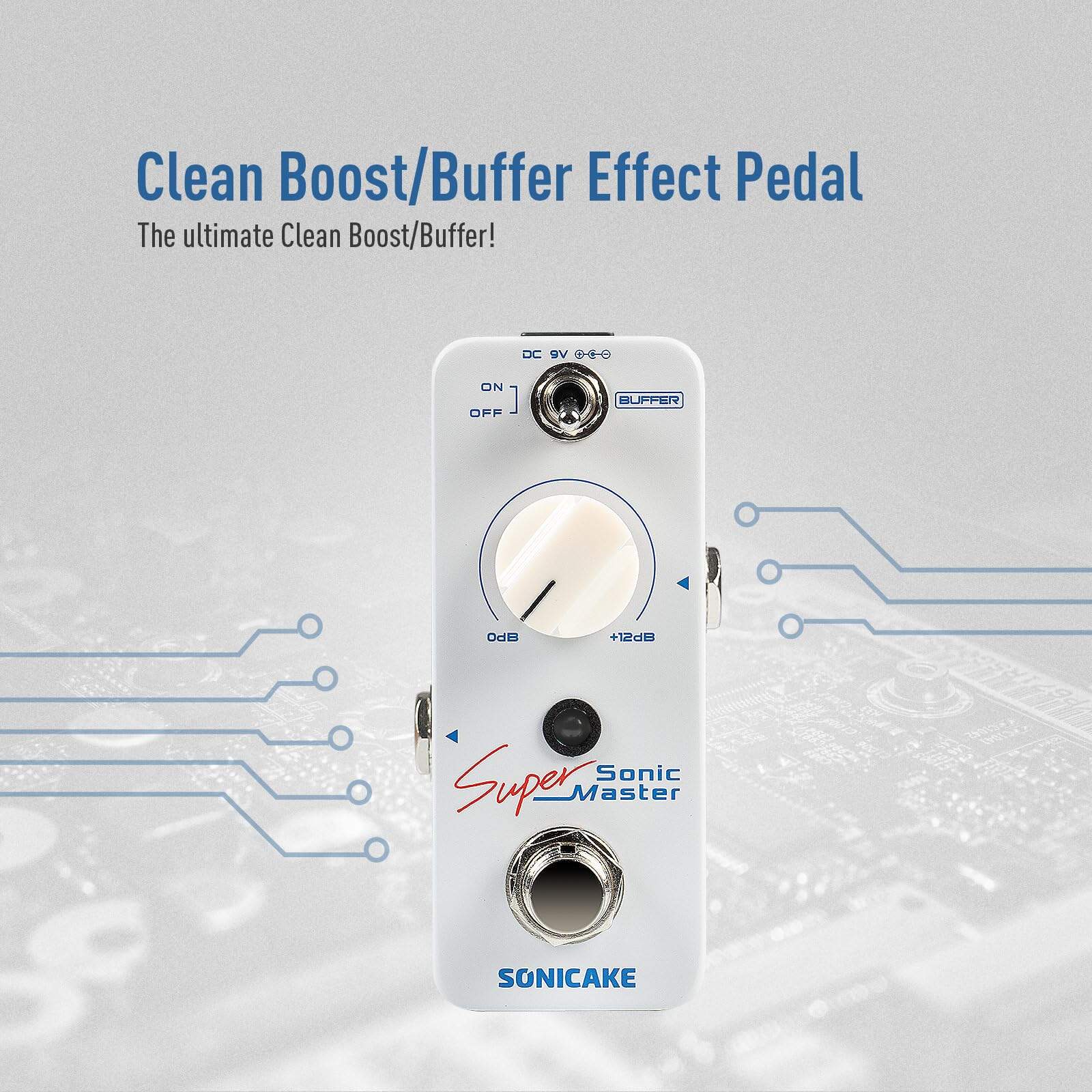 Pedal de Boost Limpio SONICAKE con Buffer y Ganancia de - Imagen 3