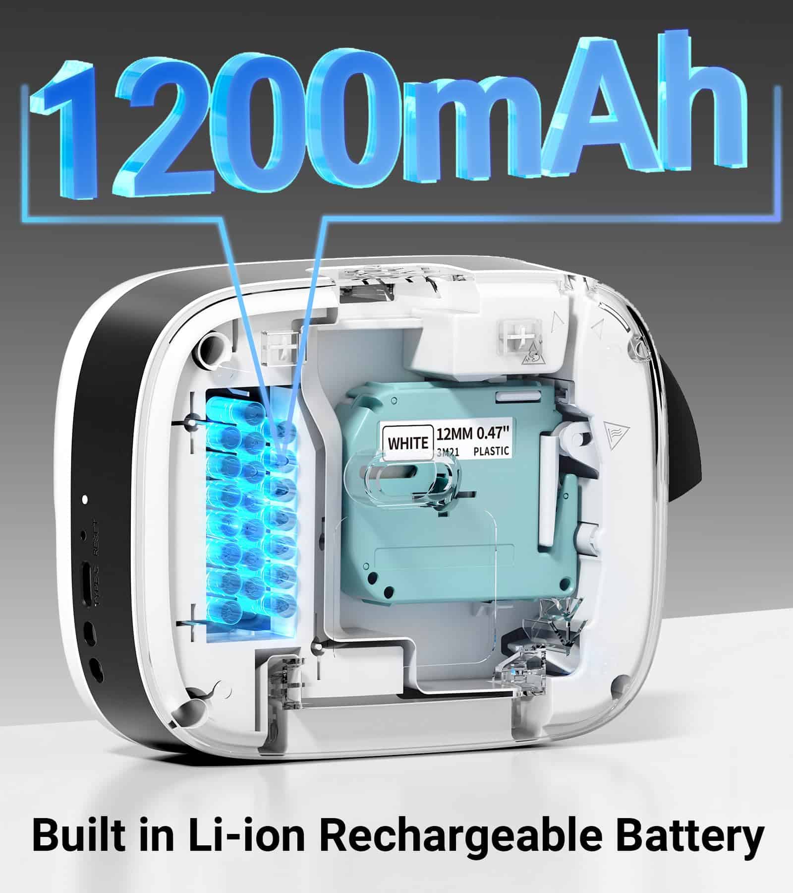 Máquina etiquetadora, Etiquetadora recargable con teclado, - Imagen 5