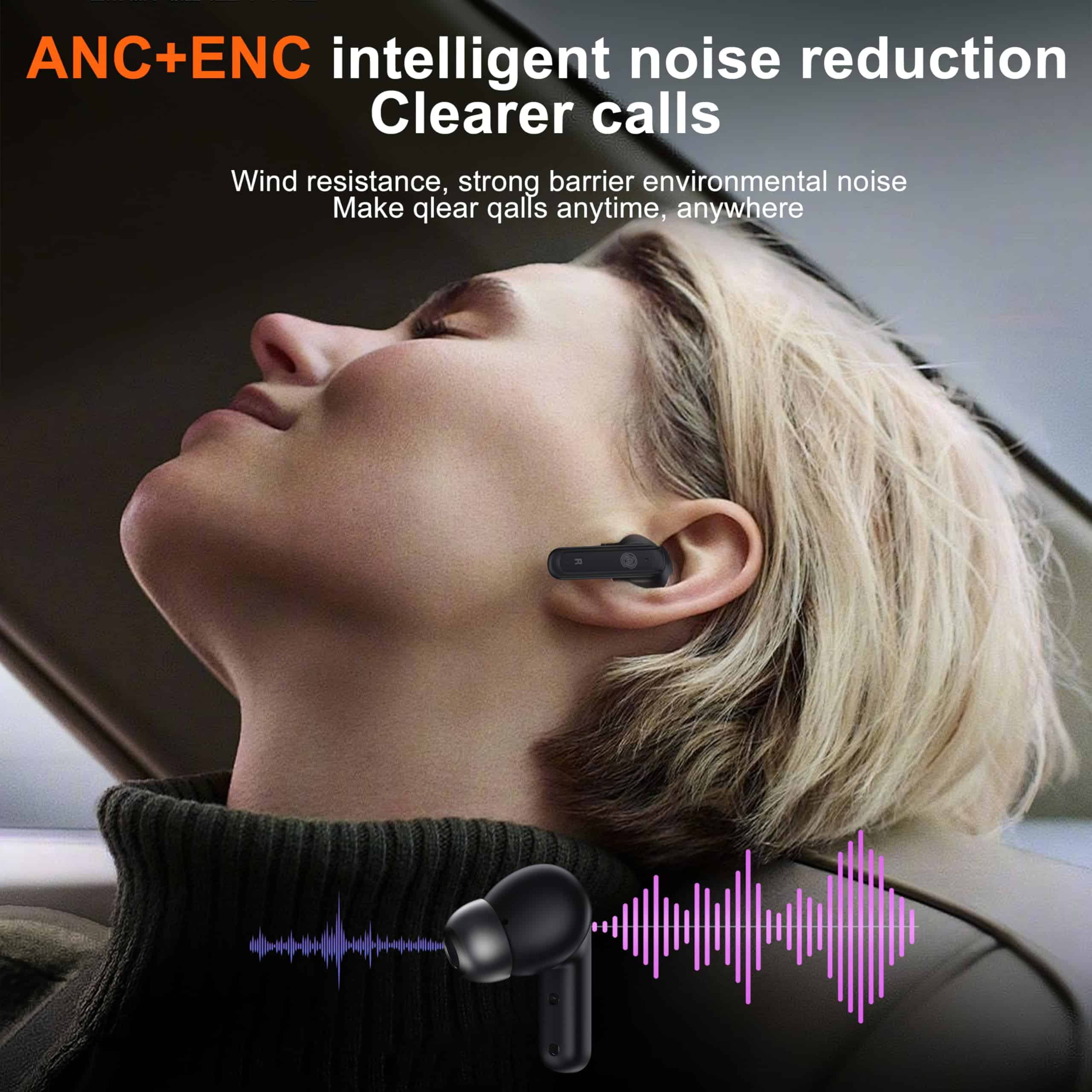 THREE PEACHES Auriculares inalámbricos Bluetooth 5.4, - Imagen 5