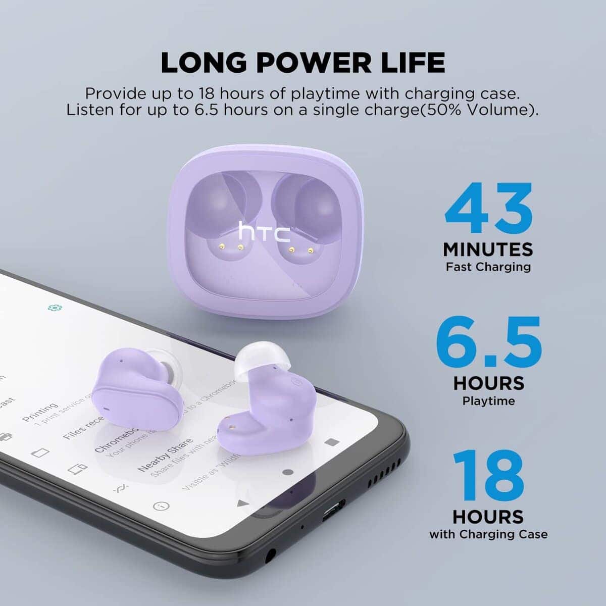 Auriculares inalámbricos HTC True Bluetooth -Púrpura - Imagen 5