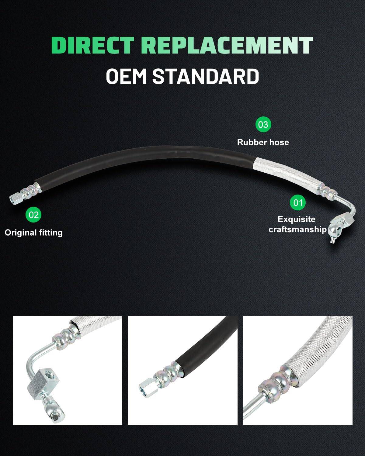 Manguera de Presión de Dirección Asistida -Negro - Imagen 3