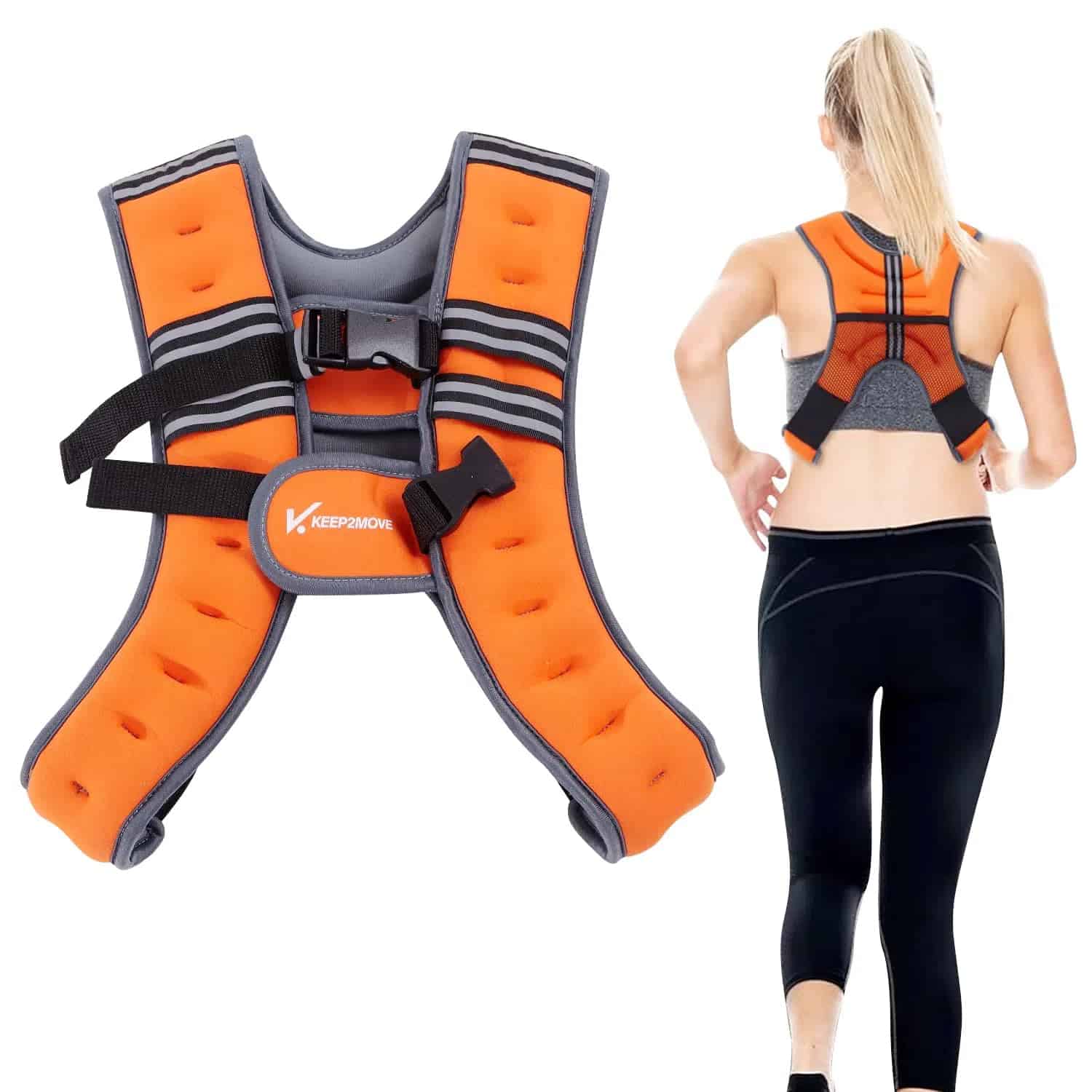 Chaleco Ponderado KEEP2MOVE para Mujeres, -Naranja/Gris