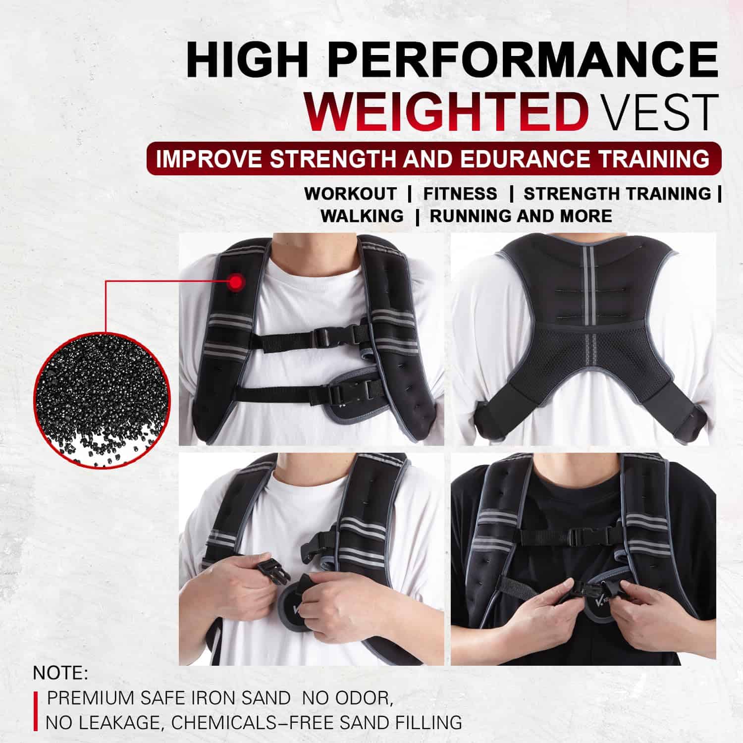 Chaleco Ponderado KEEP2MOVE para Mujeres, -Naranja/Gris - Imagen 4