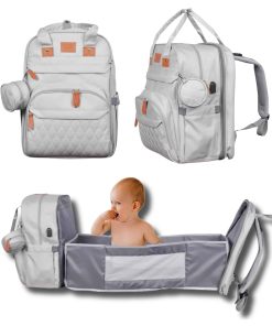 Bolso de pañales Precious Leonor con Estación -Gris Claro