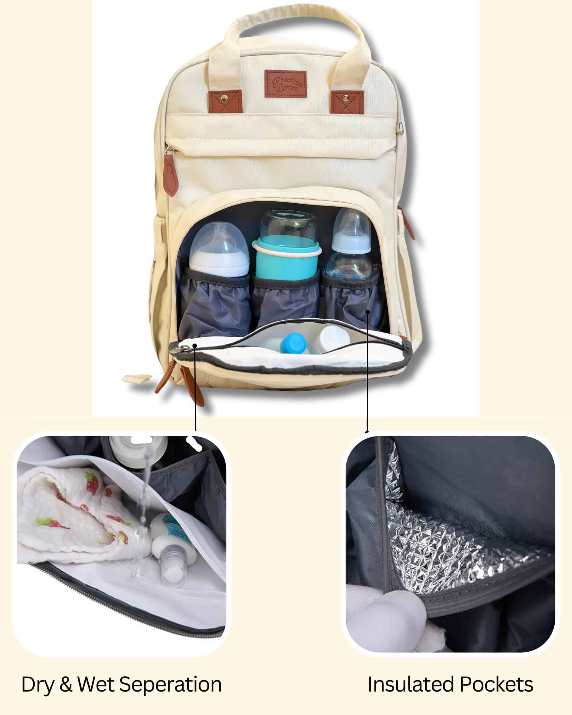 Bolso de pañales Precious Leonor con Estación -Gris Claro - Imagen 5