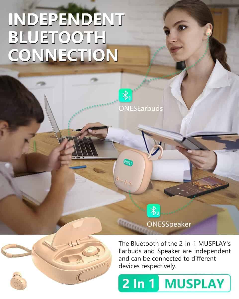 Altavoz Inalámbrico ONES MusPlay con Auriculares 2 en 1, - Imagen 3
