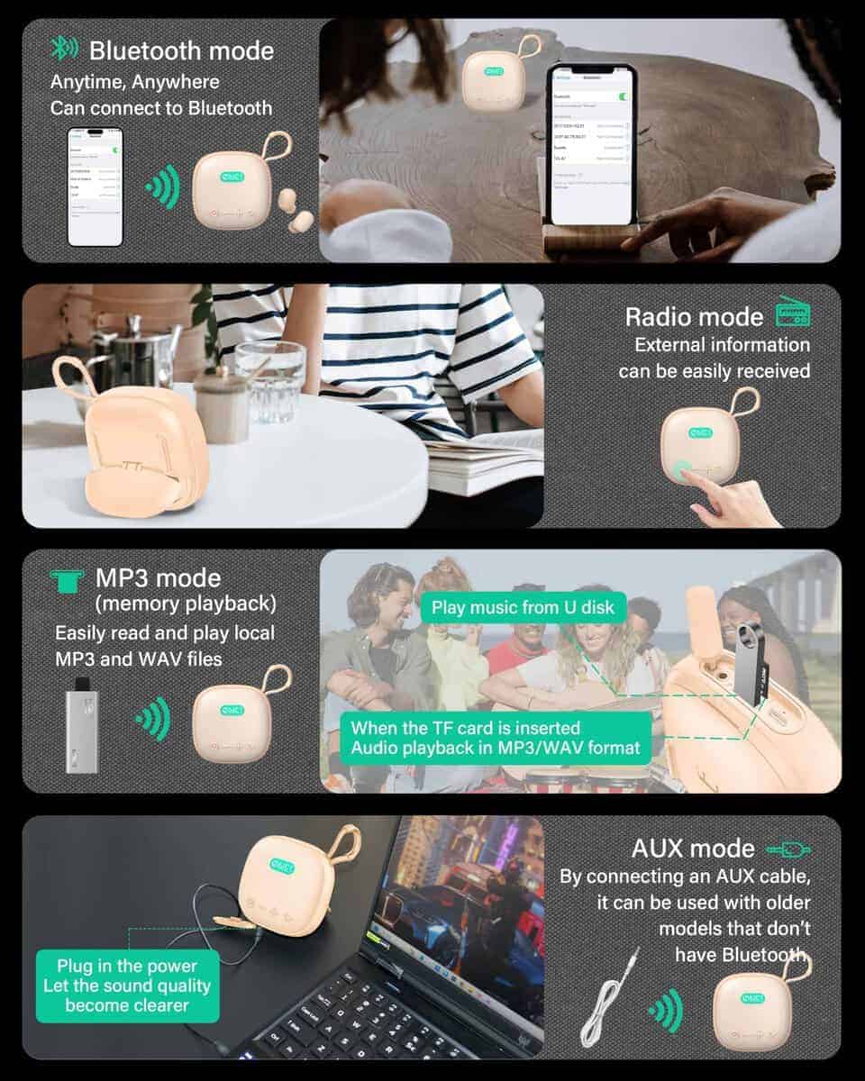 Altavoz Inalámbrico ONES MusPlay con Auriculares 2 en 1, - Imagen 4