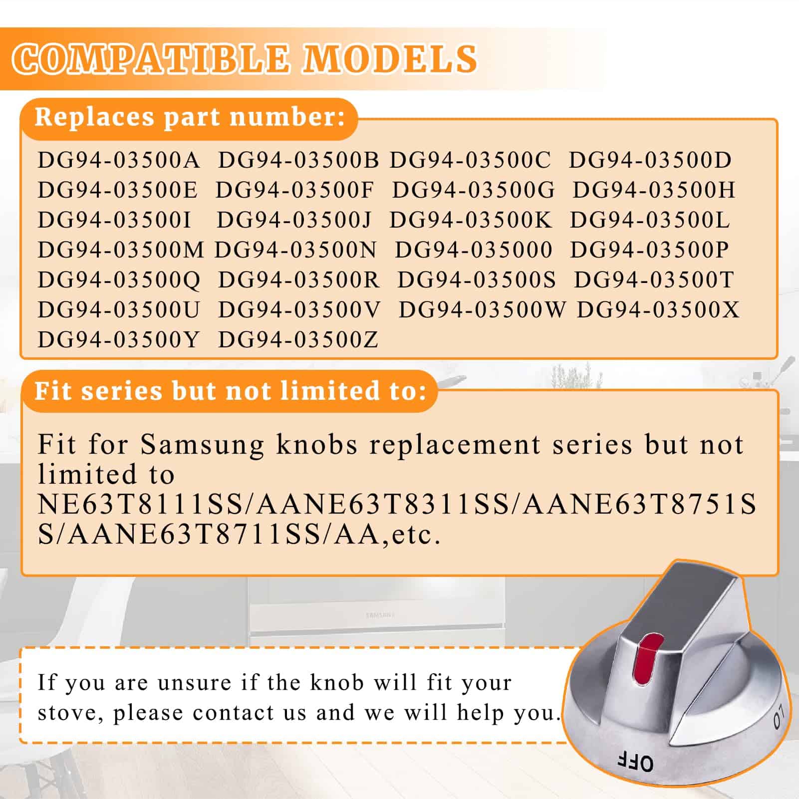 Perillas para Estufa DG94-03500A/Z Compatible con Samsung - Imagen 4