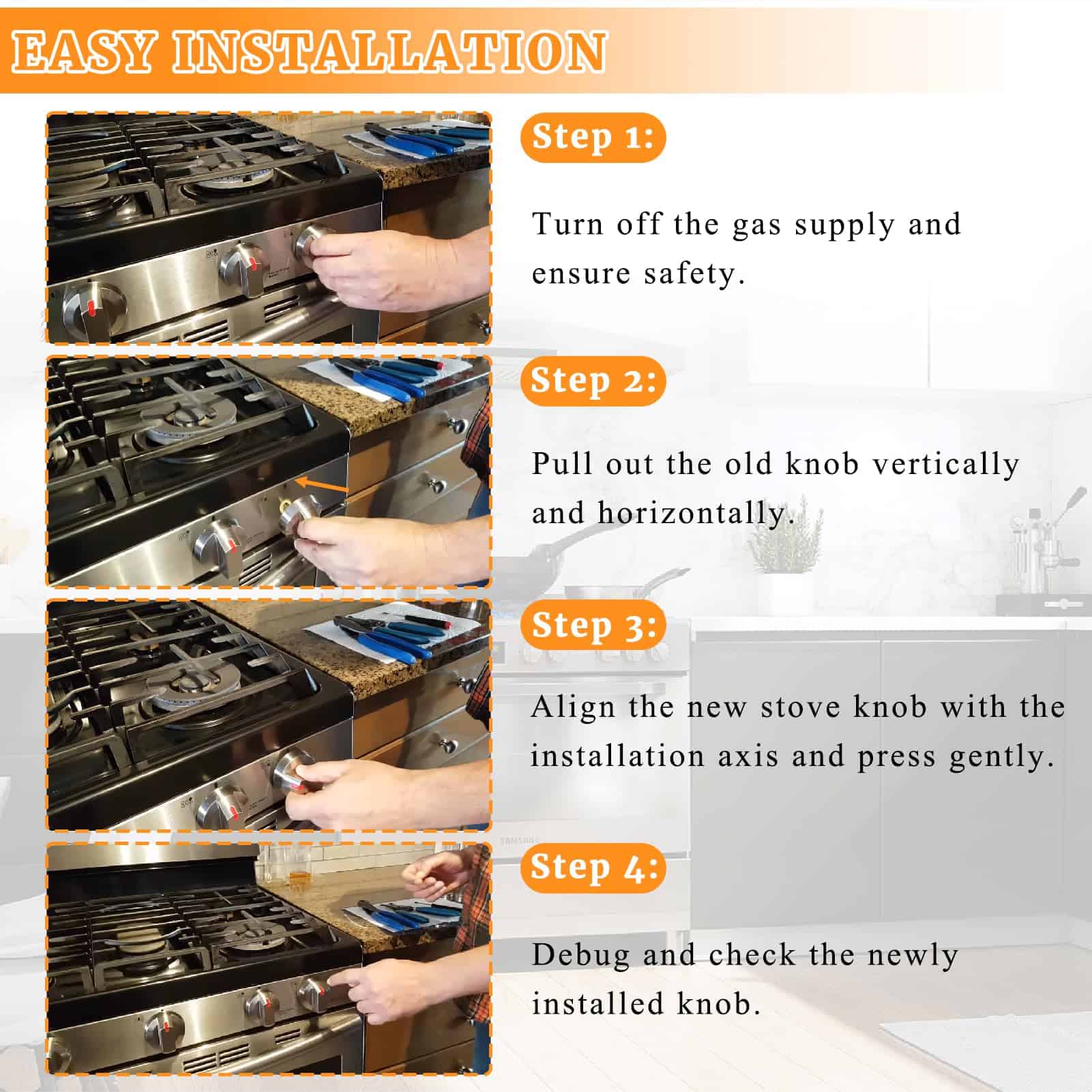 Perillas para Estufa DG94-03500A/Z Compatible con Samsung - Imagen 8