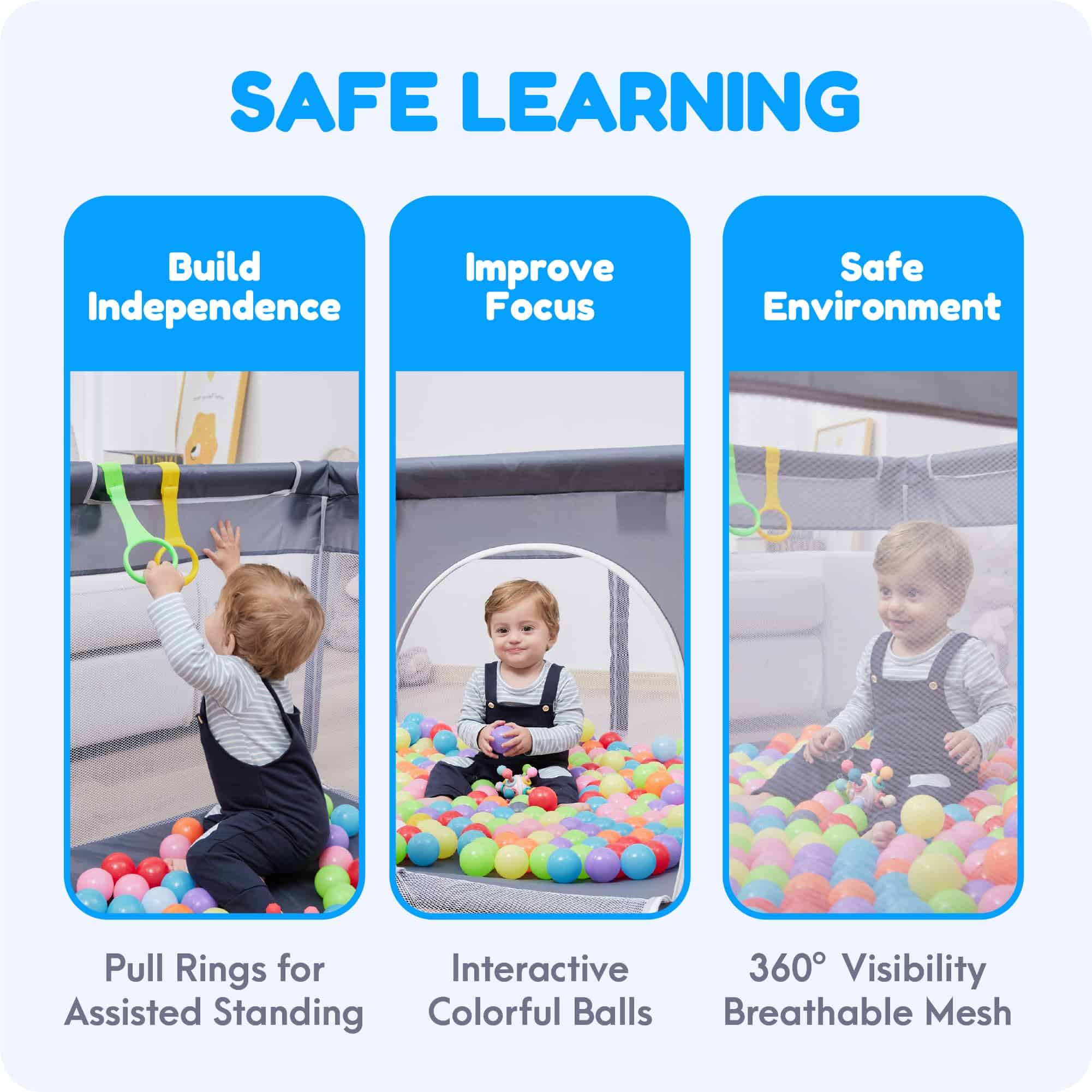 Corralito para Bebés Orian 74x50 XL - Amplio Corral para - Imagen 6