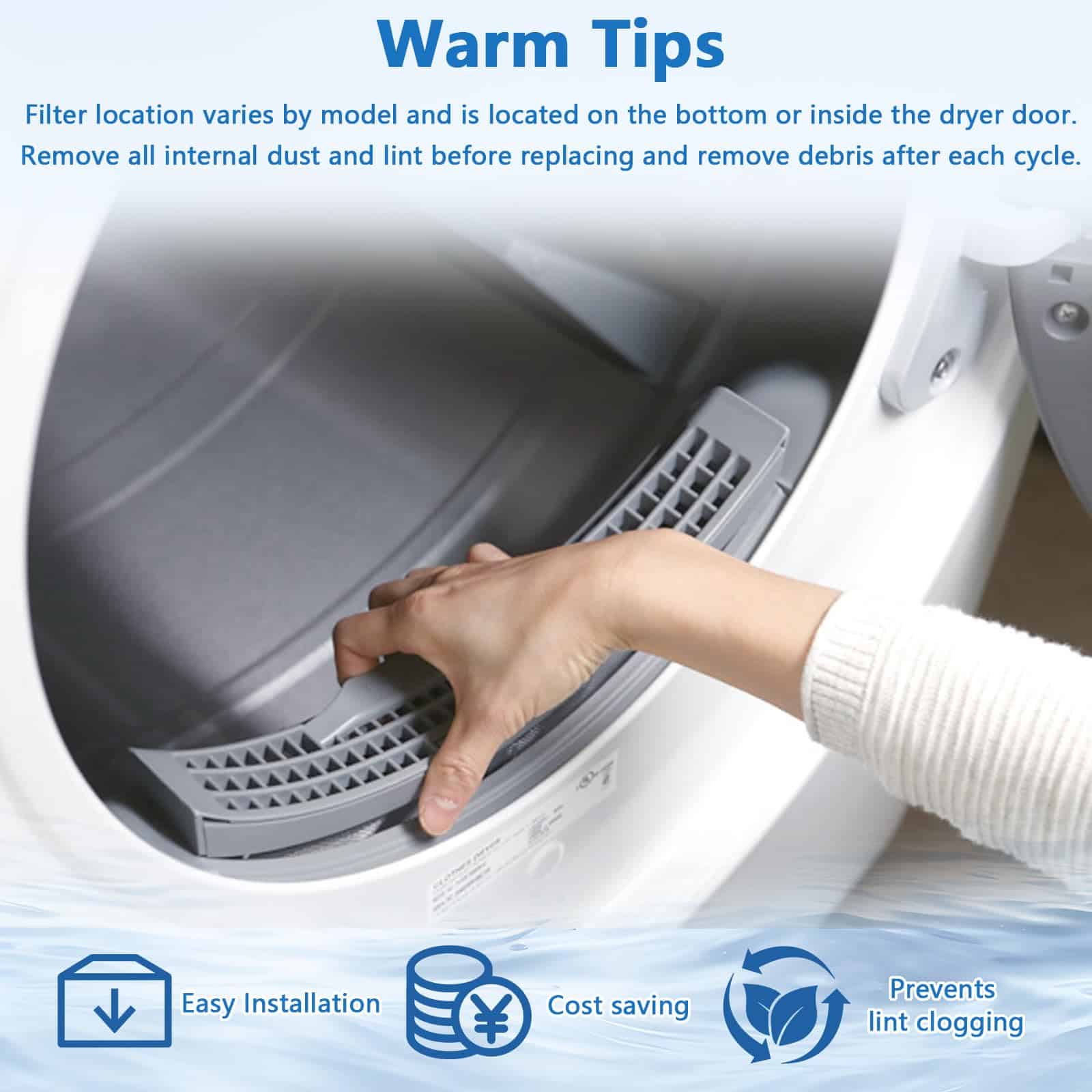 Filtro de pelusa para secadora WE16X32537 WE16X39597 - Imagen 6