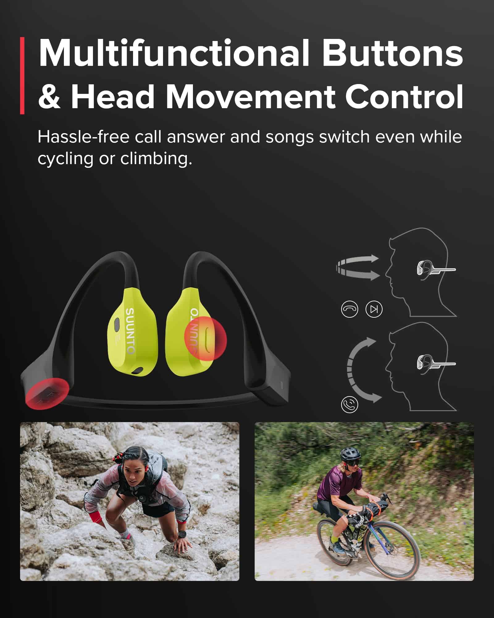 Audífonos de conducción ósea SUUNTO Wing Open-Ear, - Imagen 6