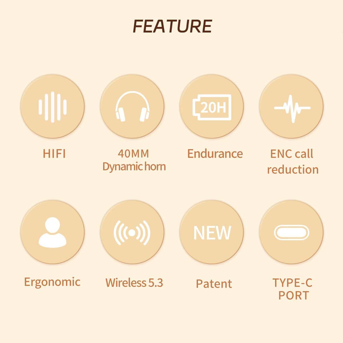 Audífonos Bluetooth Over Ear de YLFASHION, 30 Horas de - Imagen 8