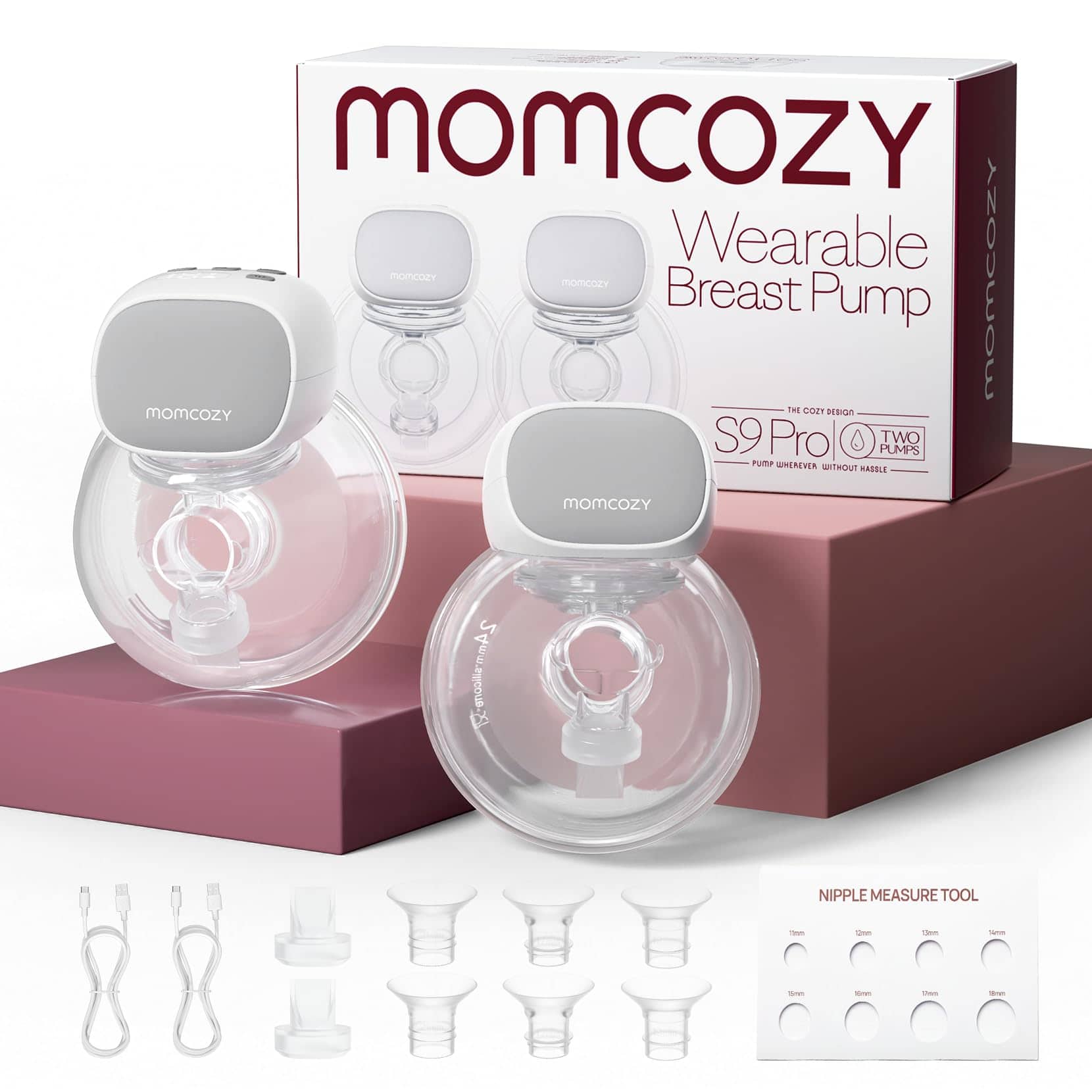 Extractor de leche Momcozy S9 Pro actualizado, diseño manos