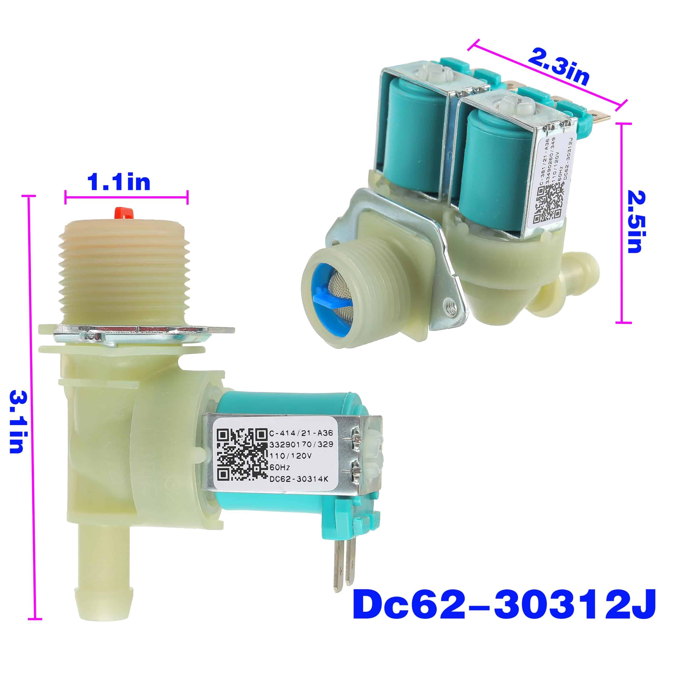 Conjunto de Válvulas de Agua Fría y Caliente DC62-30312J y - Imagen 5