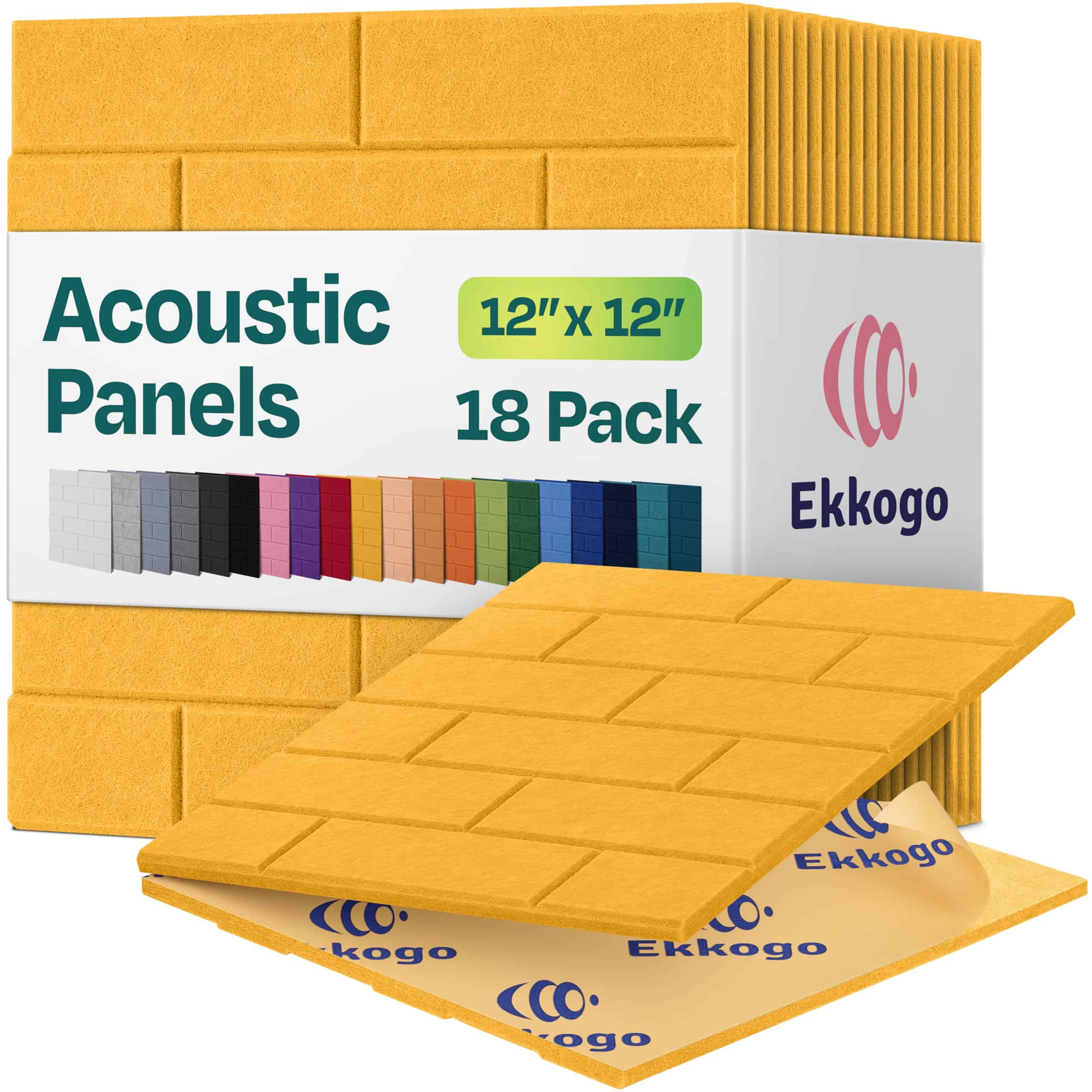 Paneles Acústicos Ekkogo Pack de 18 Paneles Absorbentes de