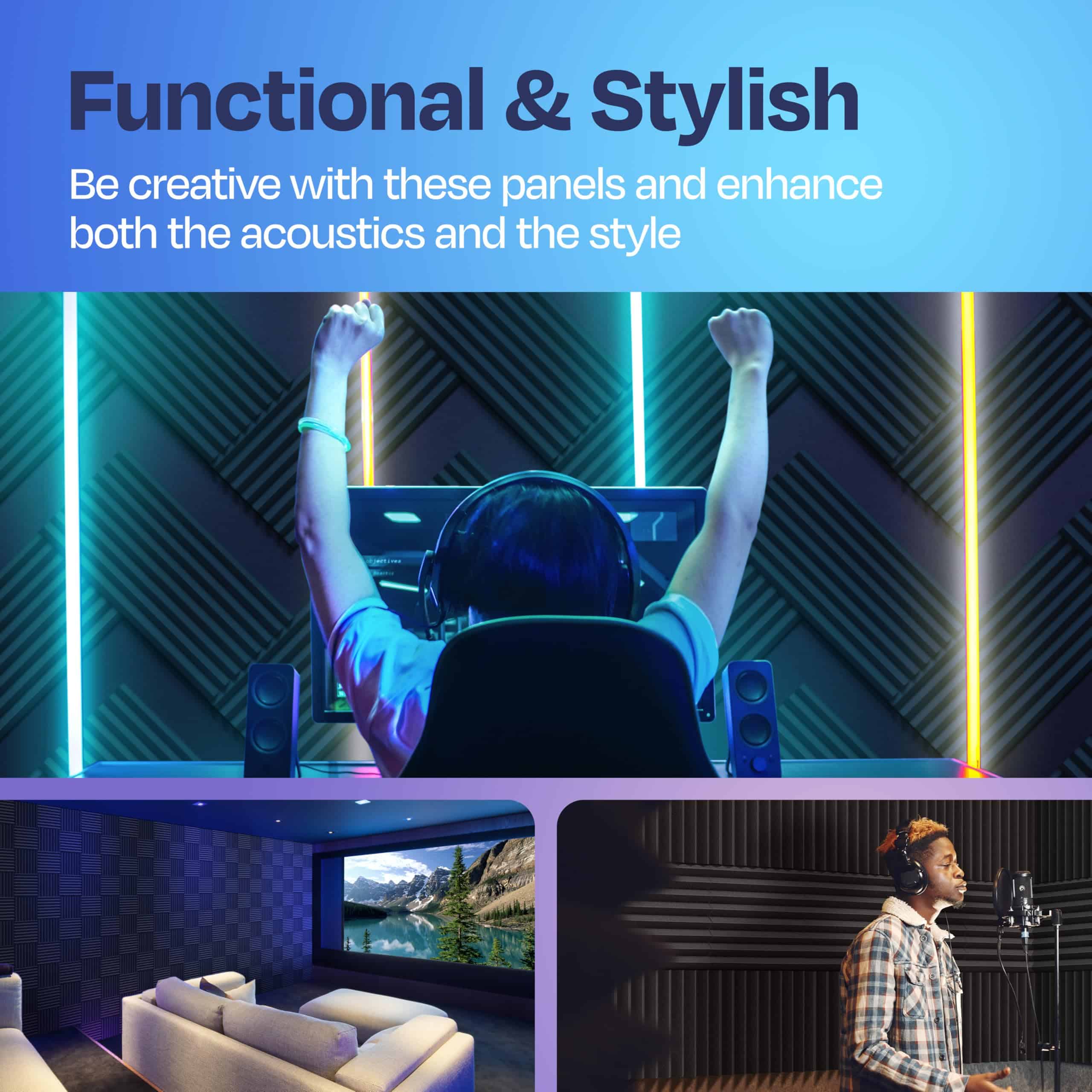 Panel de Espuma Insonorizante Ekkogo de 54 Piezas para - Imagen 6