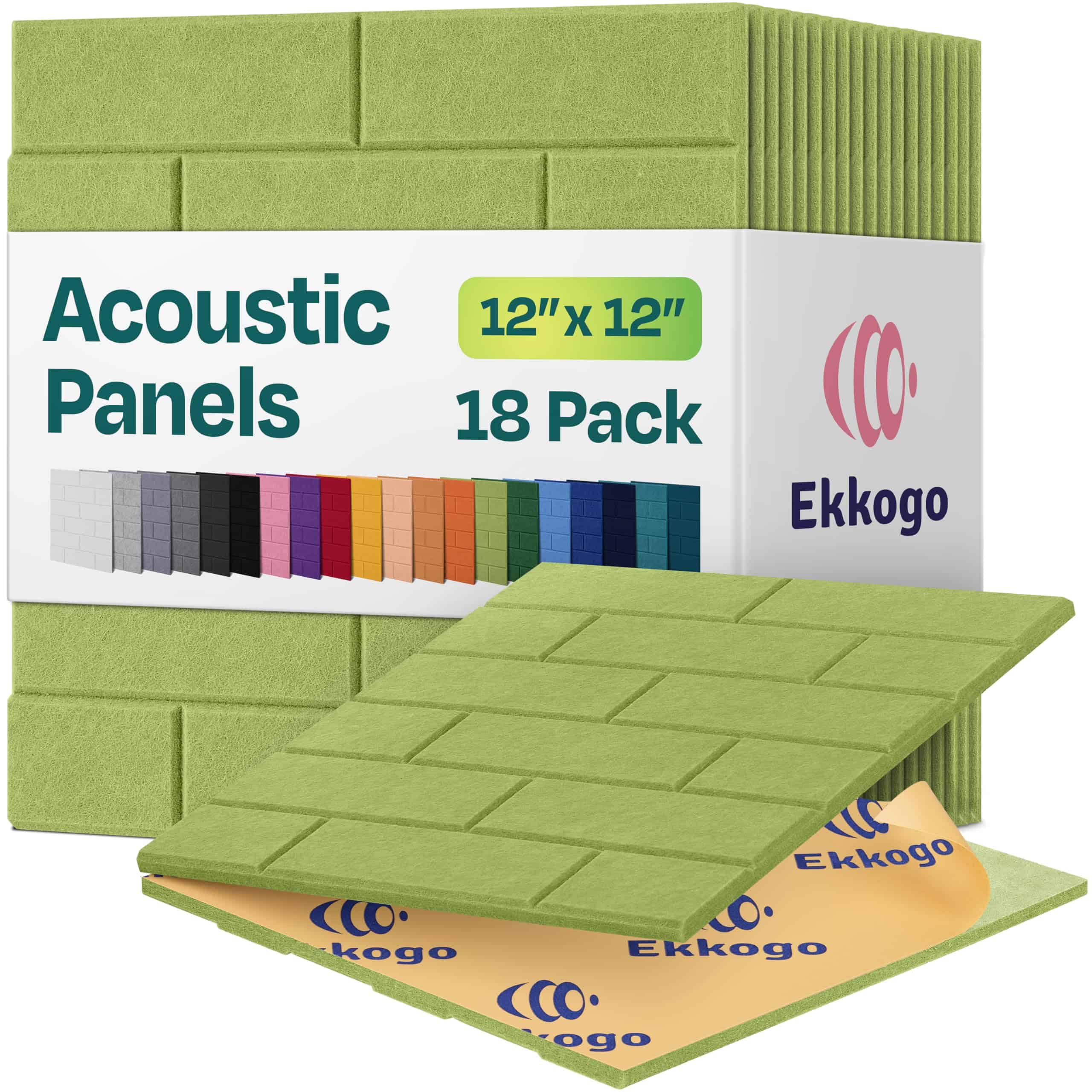 Paneles Acústicos Ekkogo Pack de 18 Paneles de Pared