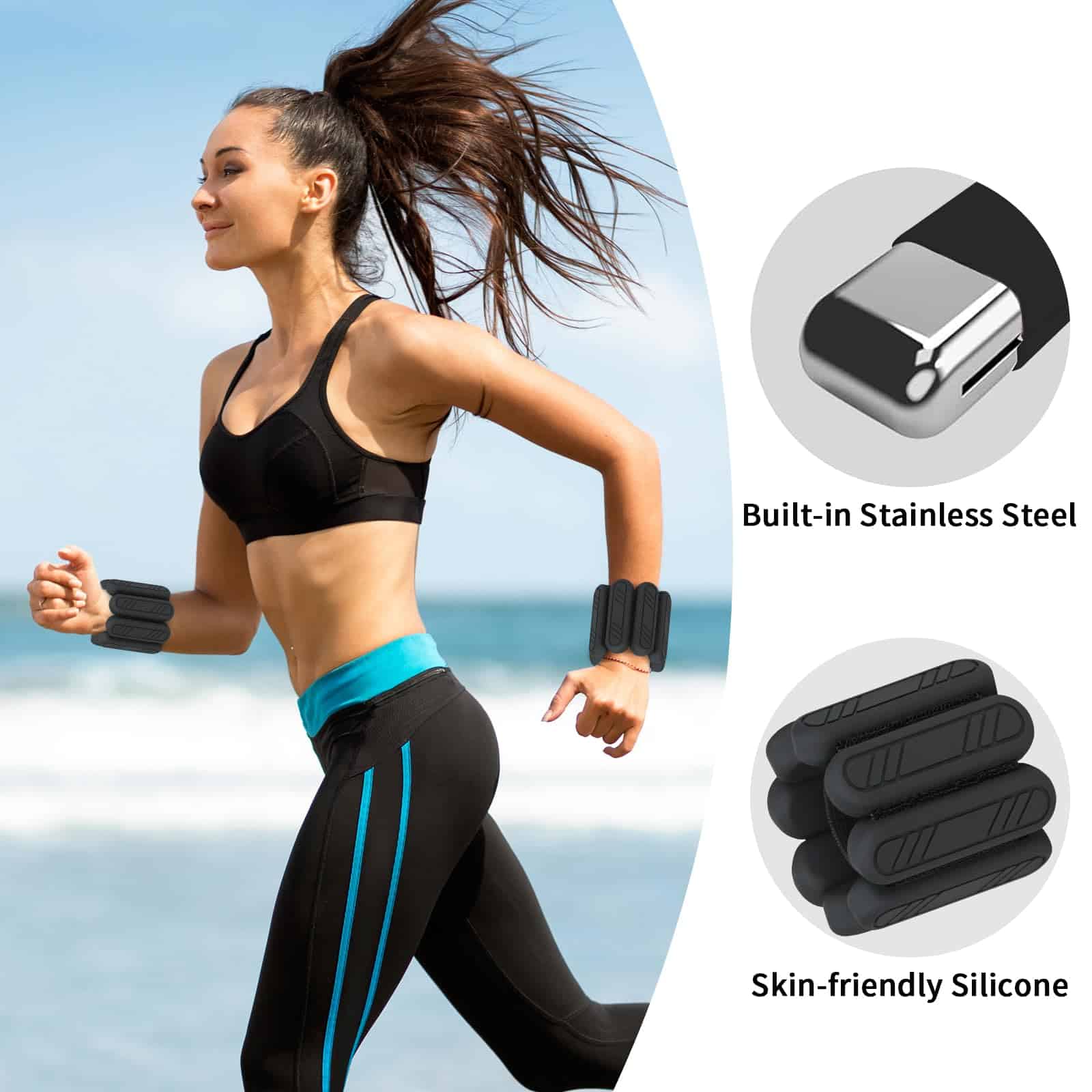 Pesas de Muñeca y Tobillo de Pilates para Mujeres 1 Par - Imagen 6