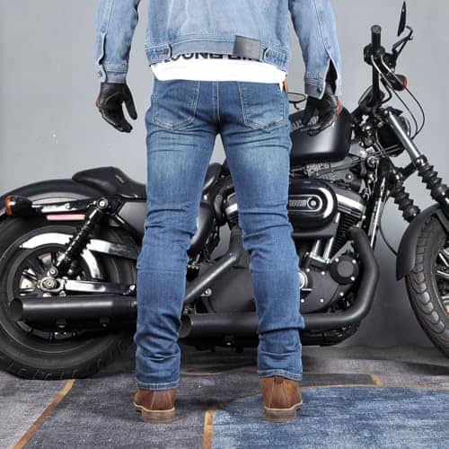 Pantalones de moto para hombres, jeans de -Azul - Imagen 6