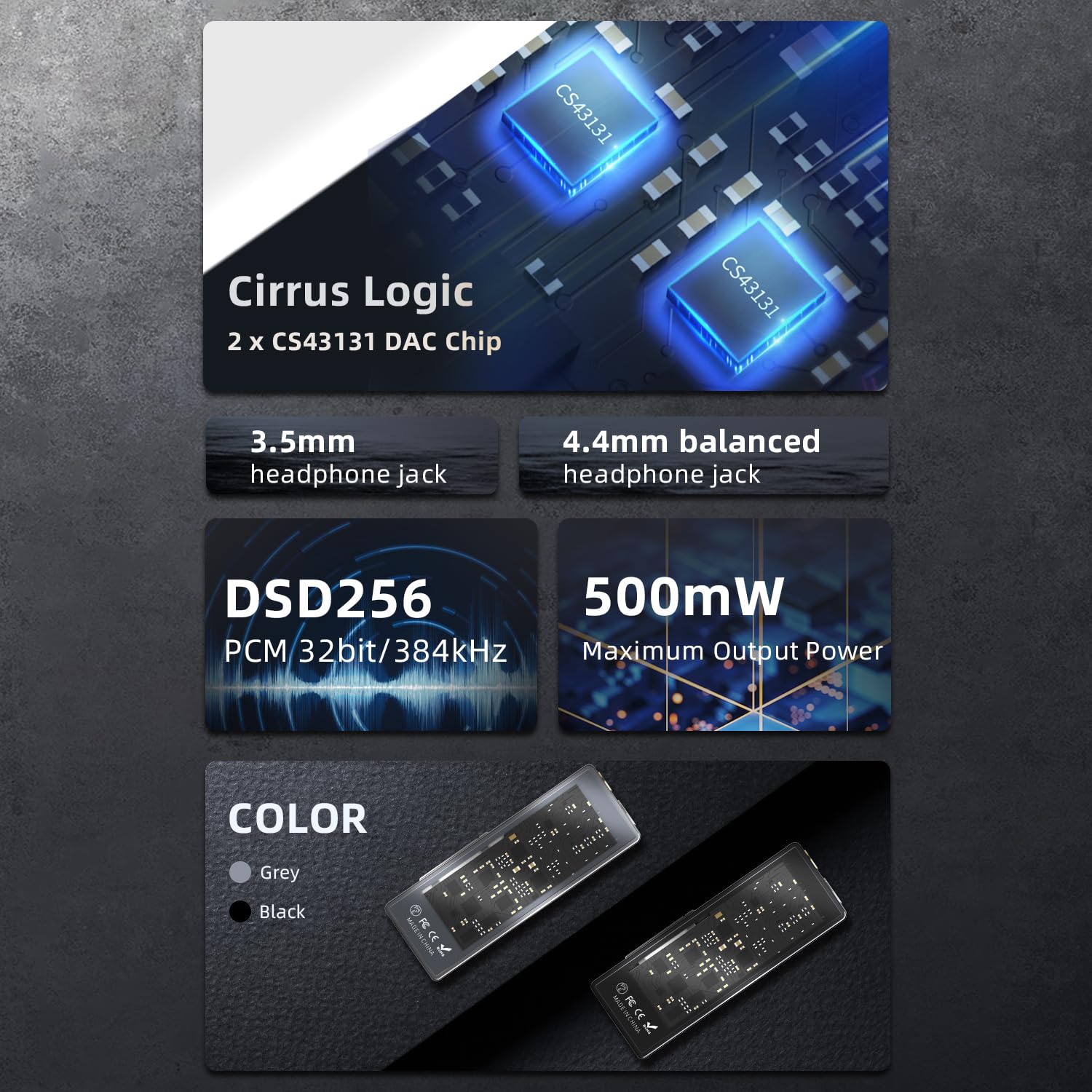 Amplificador de auriculares USB DAC portátil S.M.S.L D10 - Imagen 3