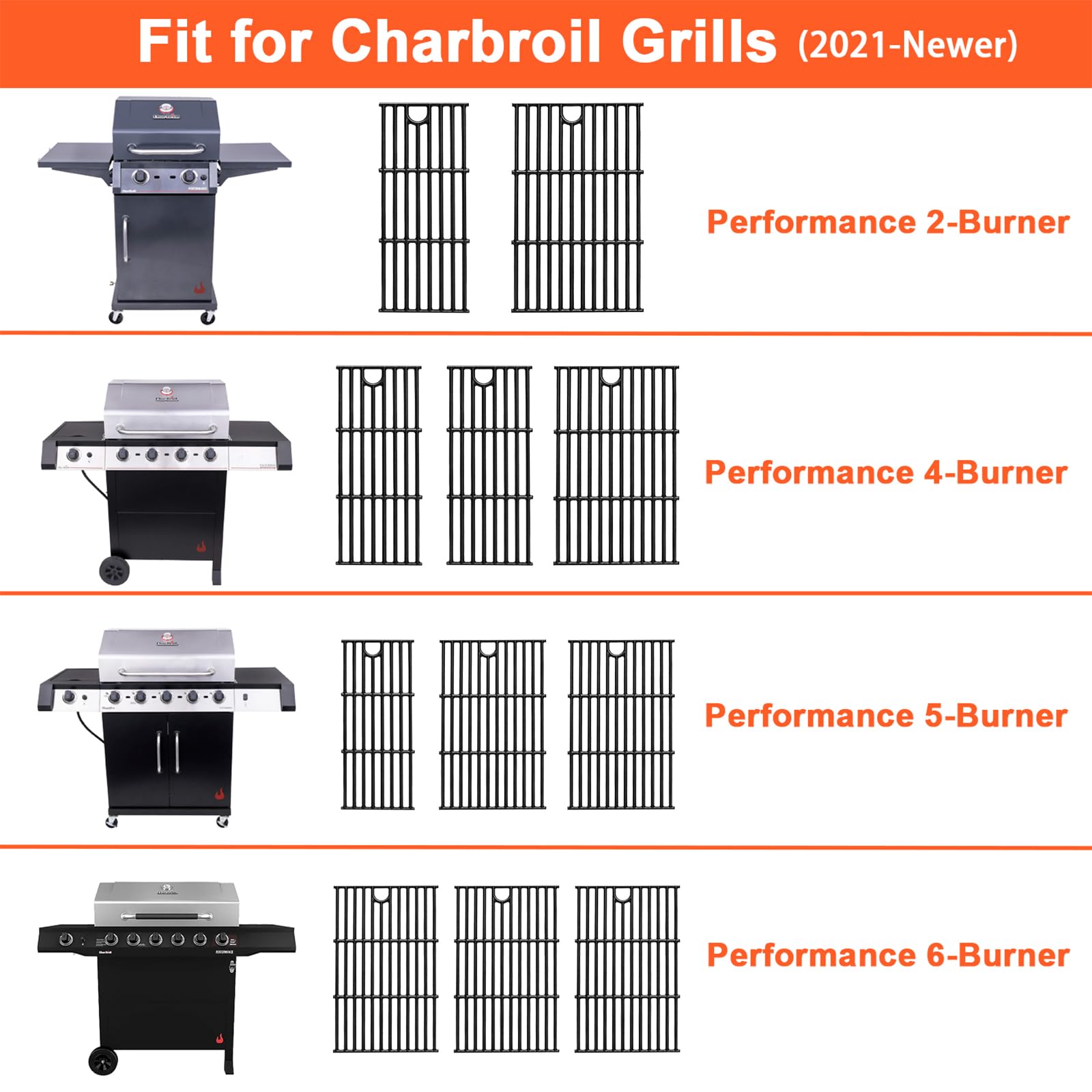 17" Rejillas para parrilla Charbroil Performance 2 - Imagen 4