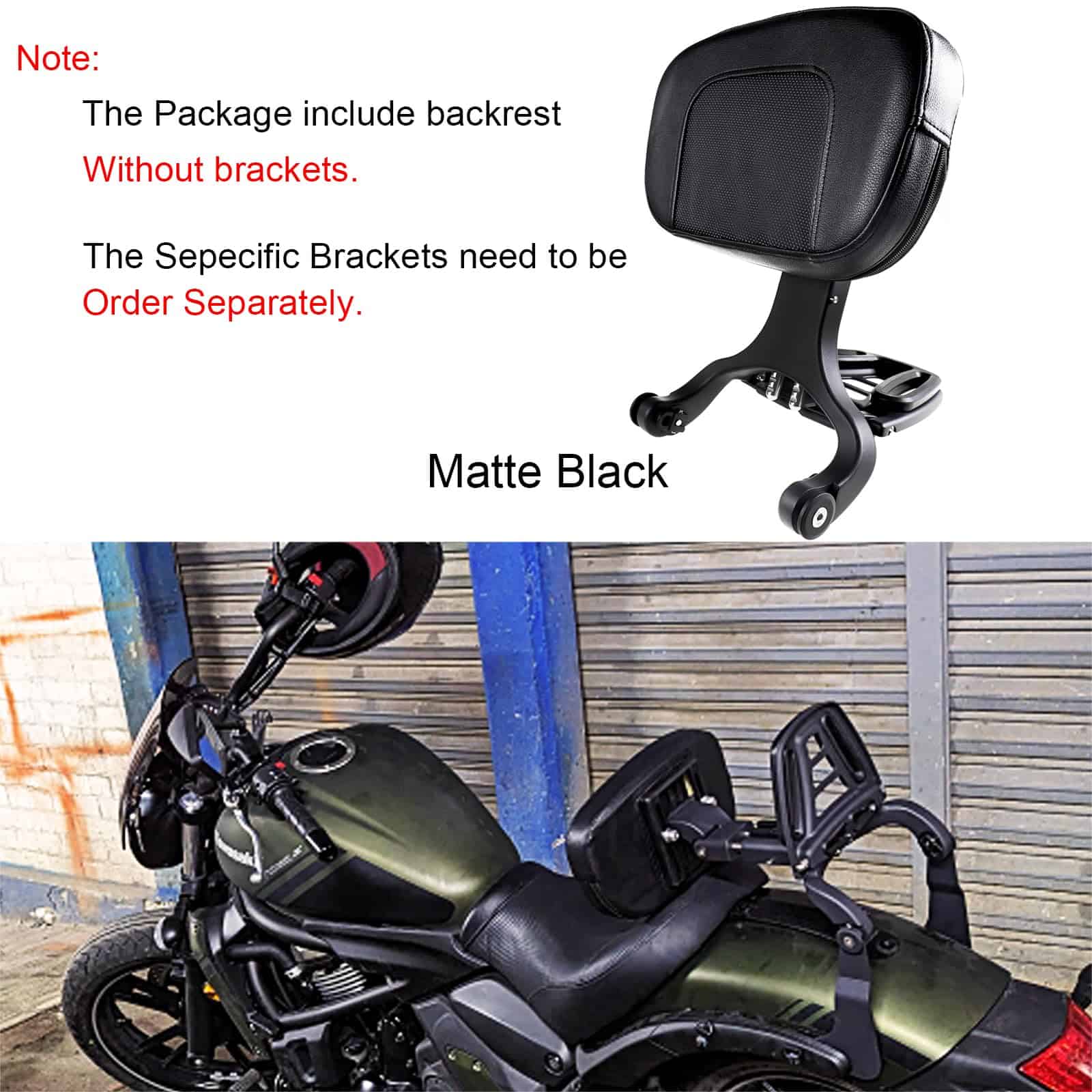 Respaldo ajustable para motocicleta con parrilla plegable, - Imagen 3