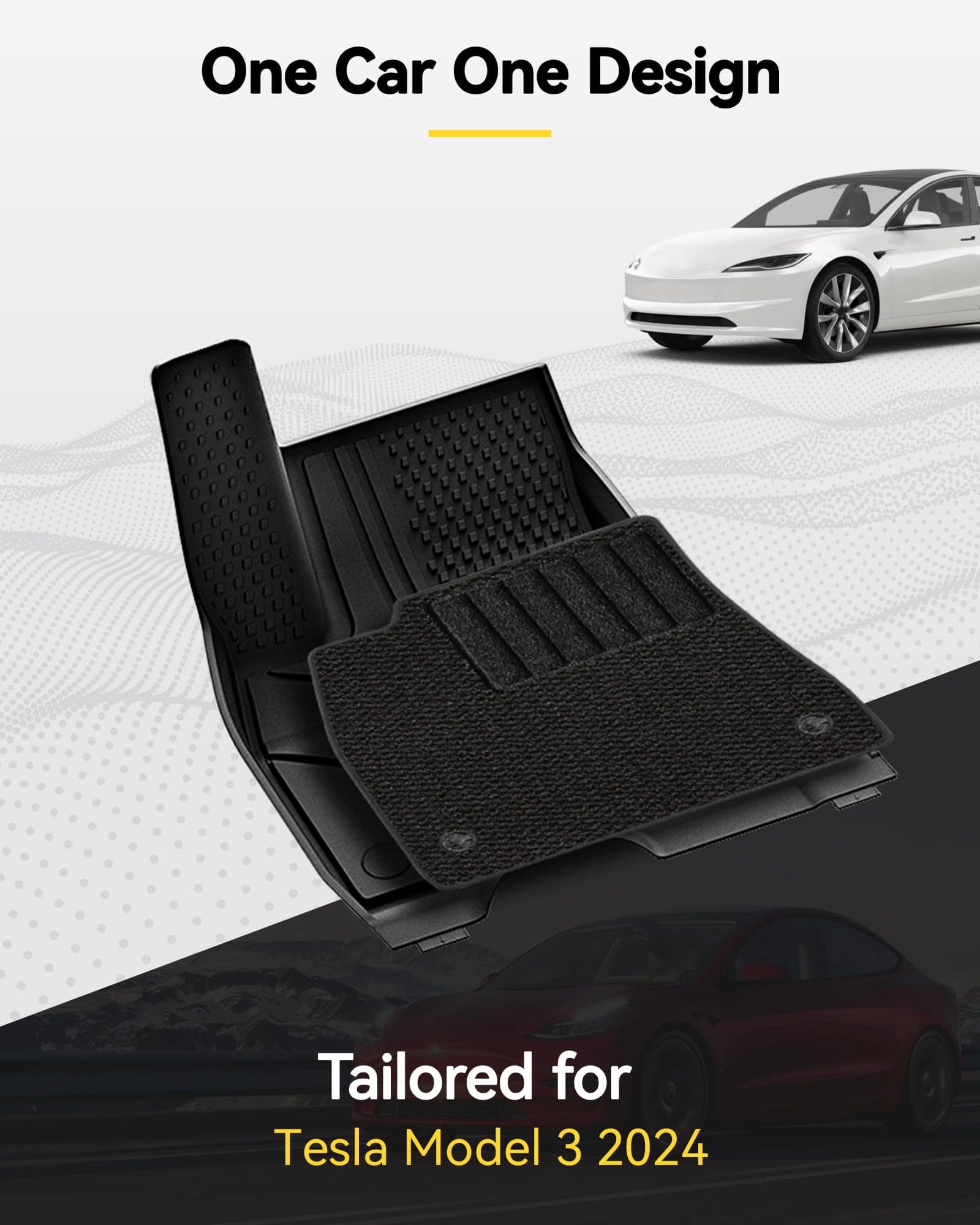Tapetes de Piso 3W con Alfombras para Tesla Model 3 y Model - Imagen 3