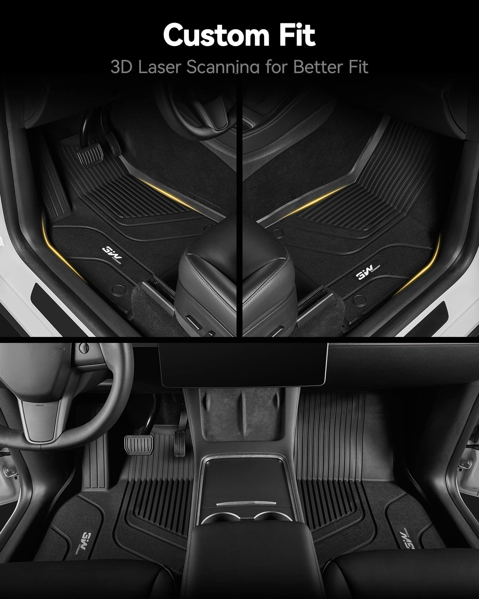 Tapetes de Piso 3W con Alfombras para Tesla Model 3 y Model - Imagen 4