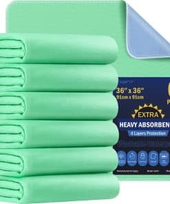 6 Pack 36” x 36” Almohadillas Reutilizables de Absorción