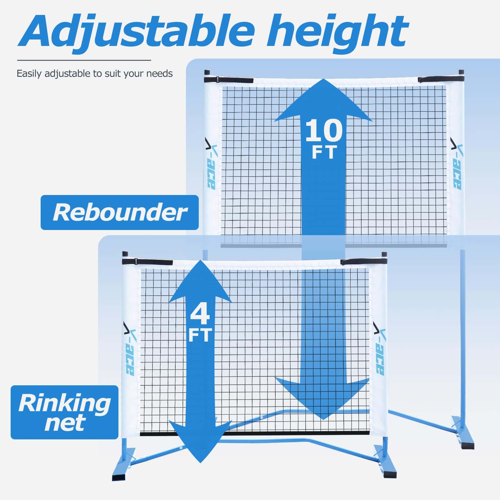 Red Mini de Pickleball X-ACE 3 en 1 para Entrenamiento de - Imagen 4