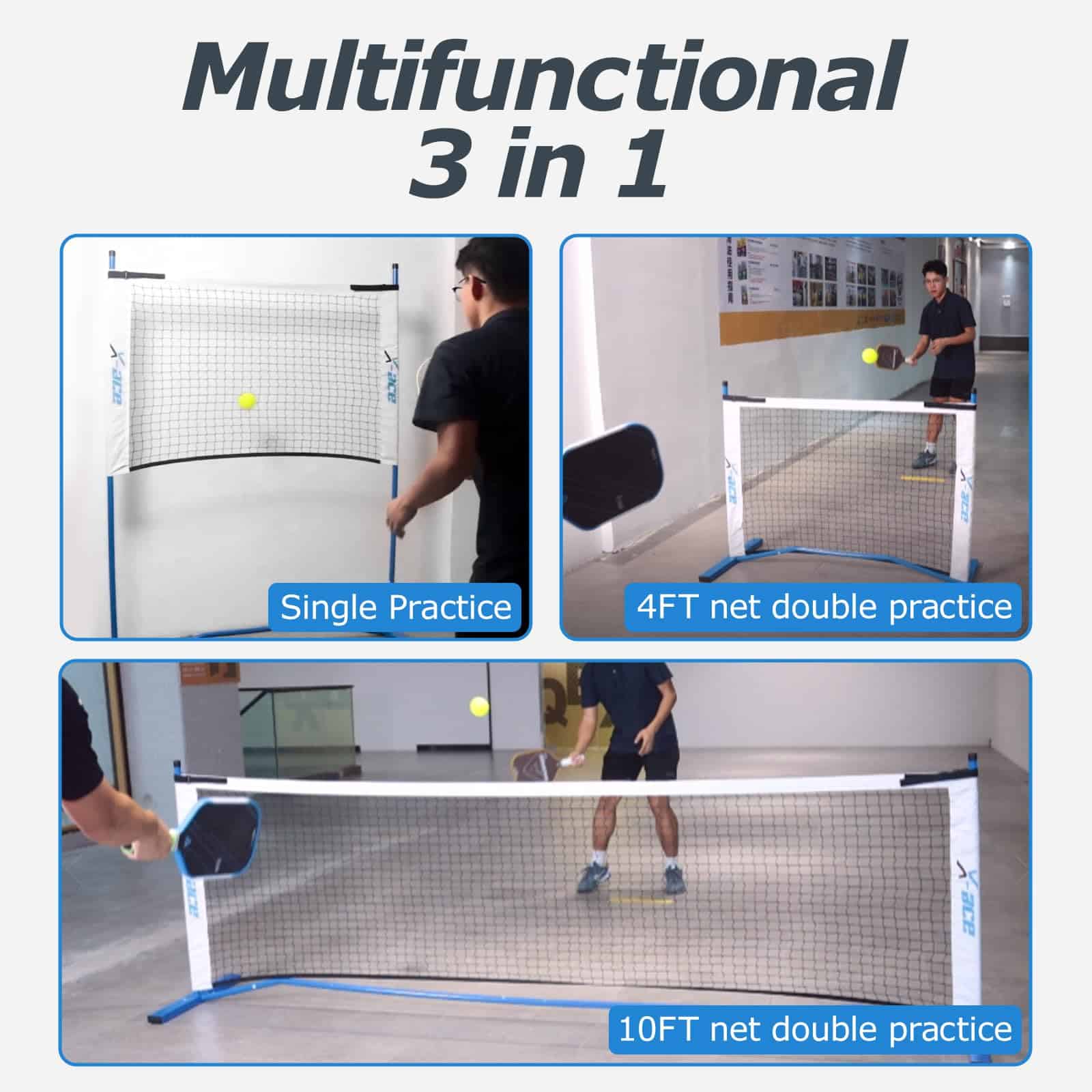 Red Mini de Pickleball X-ACE 3 en 1 para Entrenamiento de - Imagen 5