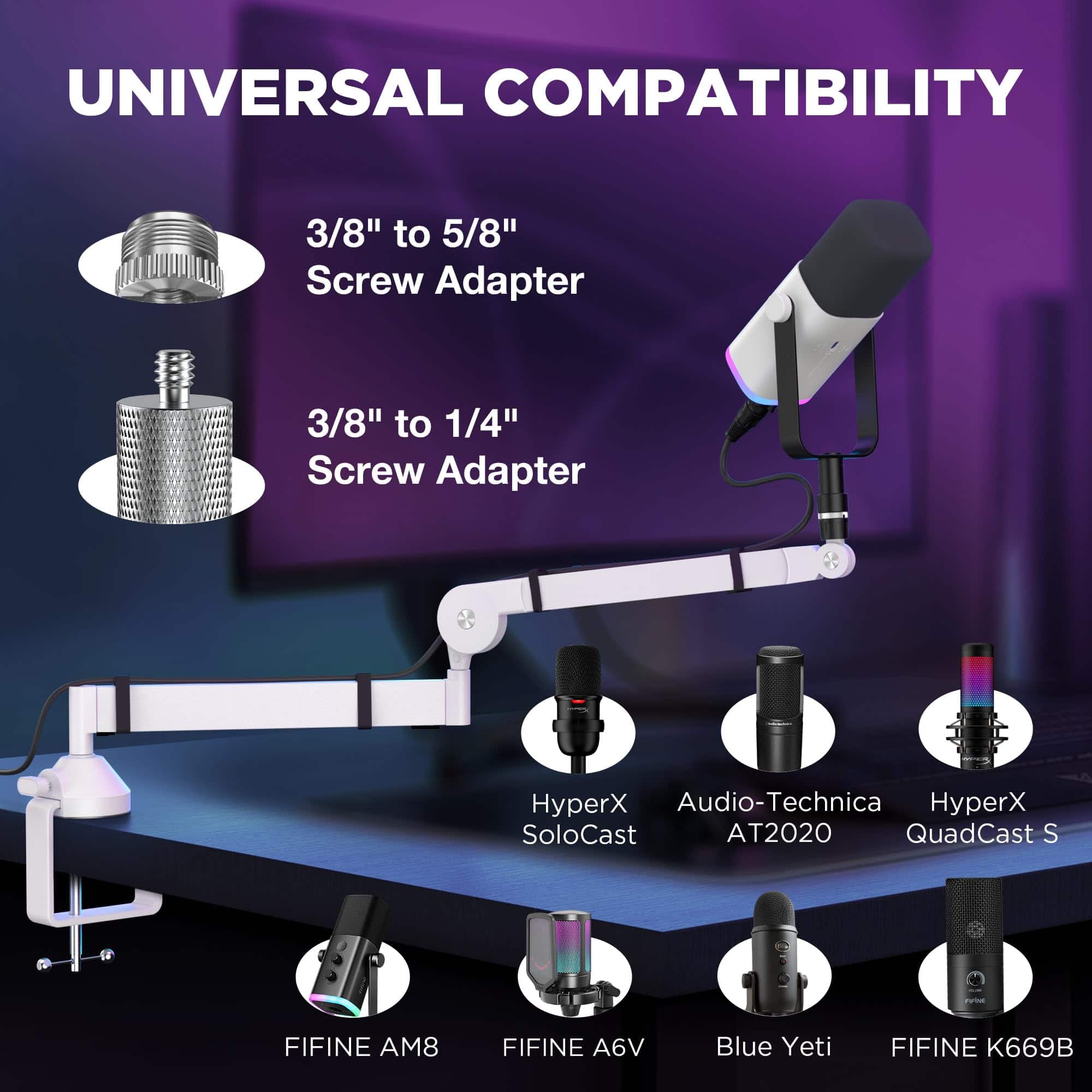 Brazo de Micrófono de Perfil Bajo InnoGear, Brazo Giratorio - Imagen 8