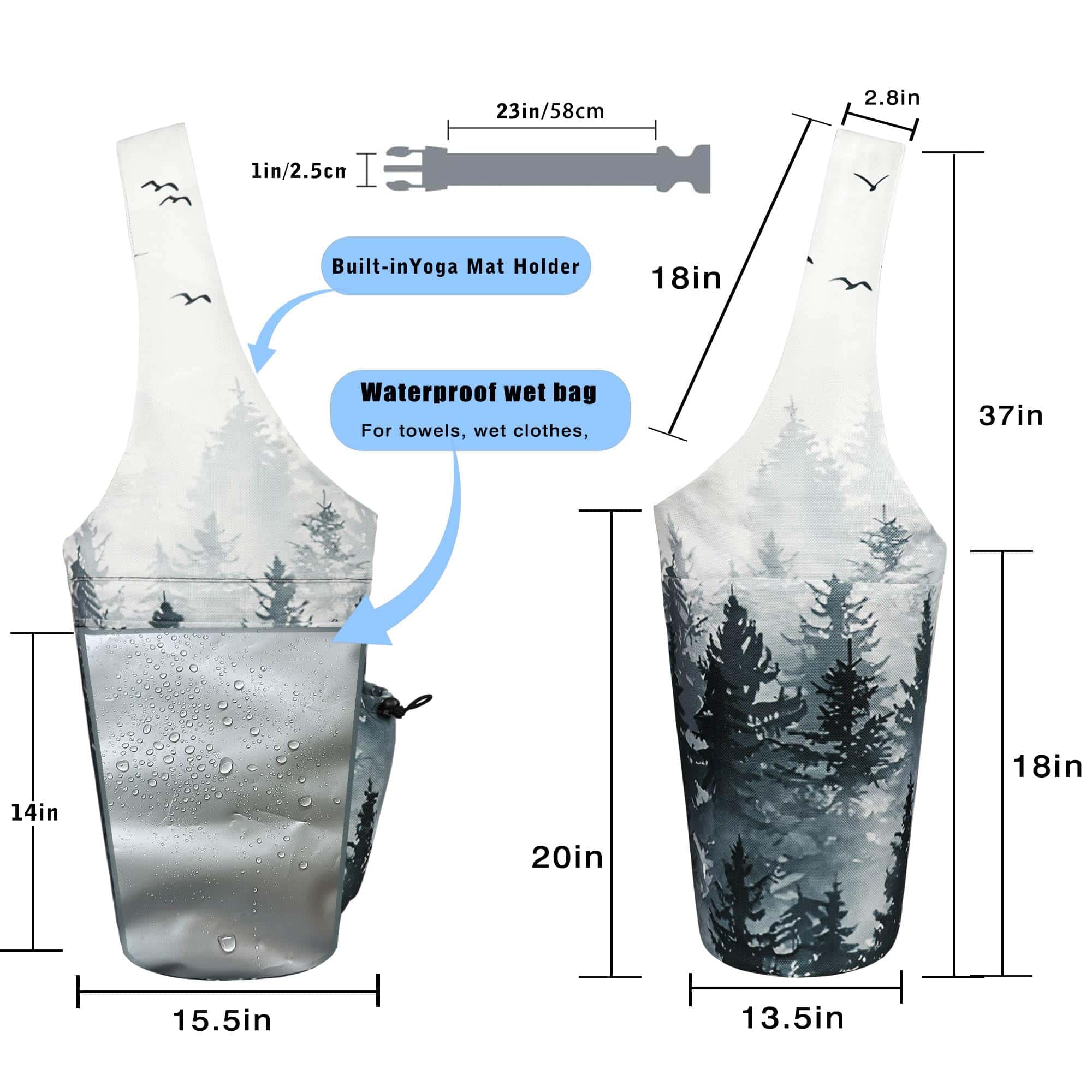 Bolsa para Mat de Yoga - Bolso Grande con Abertura Larga - Imagen 4