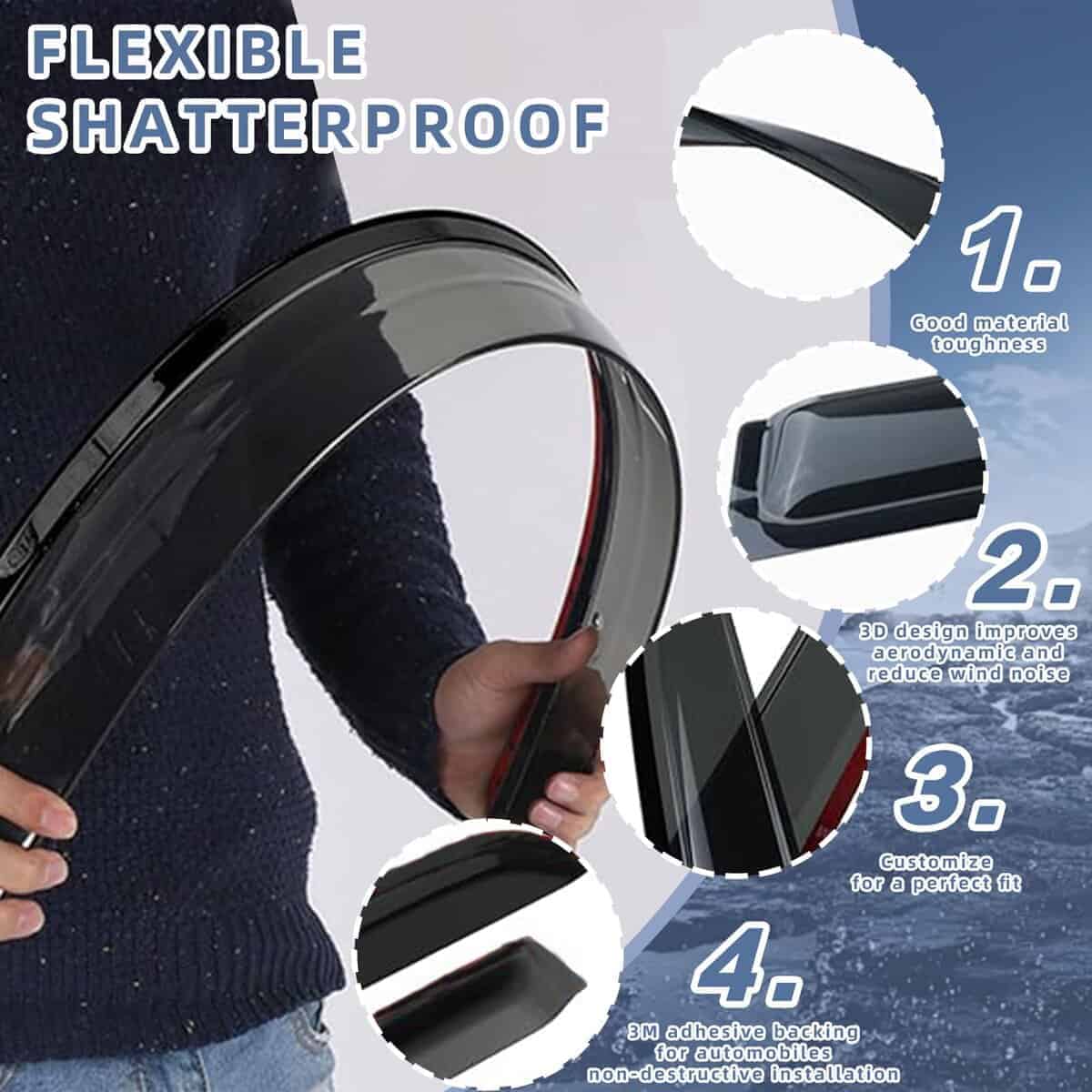 YLSCOO Window Visors Rain Guards compatible con Tacoma - Imagen 5