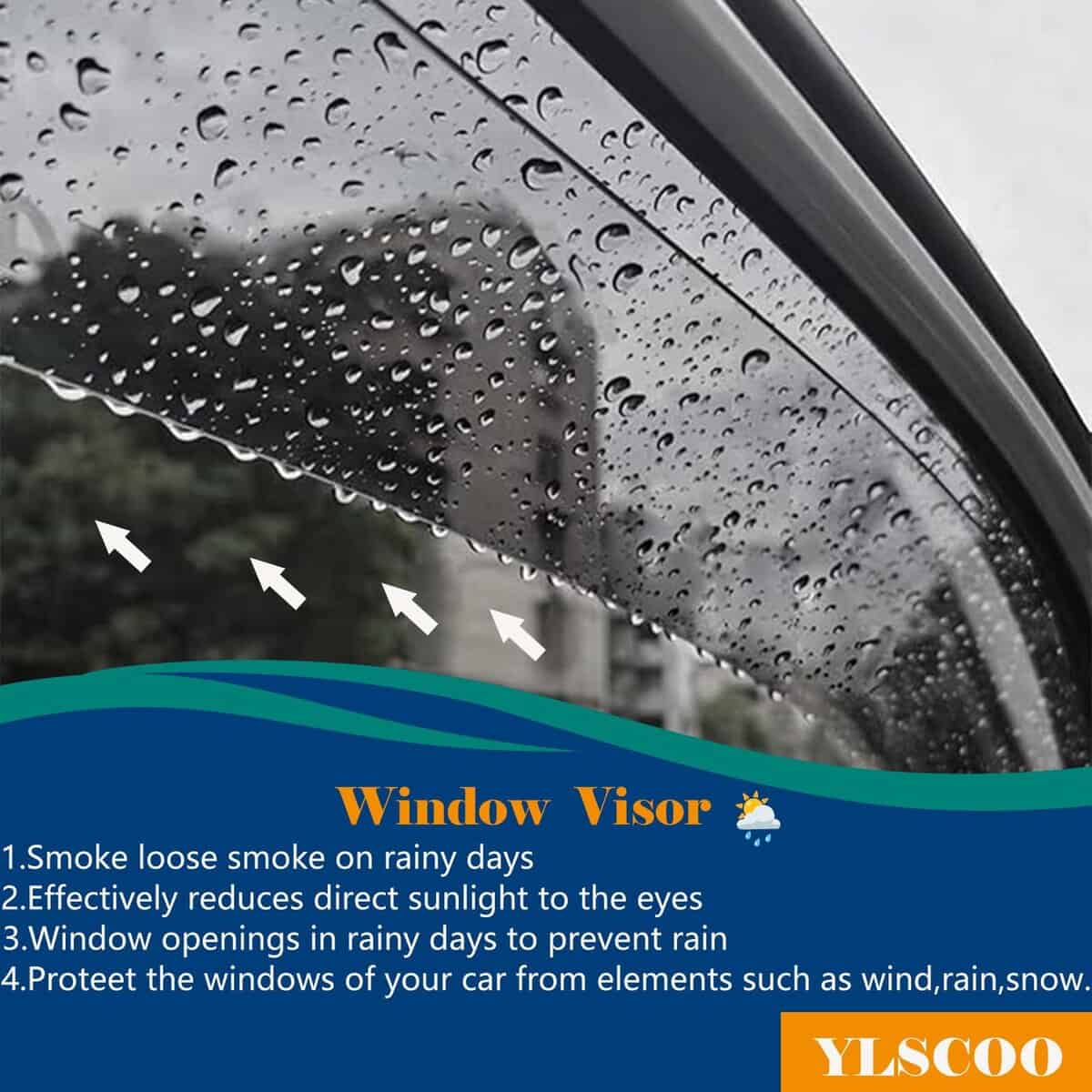 YLSCOO Window Visors Rain Guards compatible con Tacoma - Imagen 4