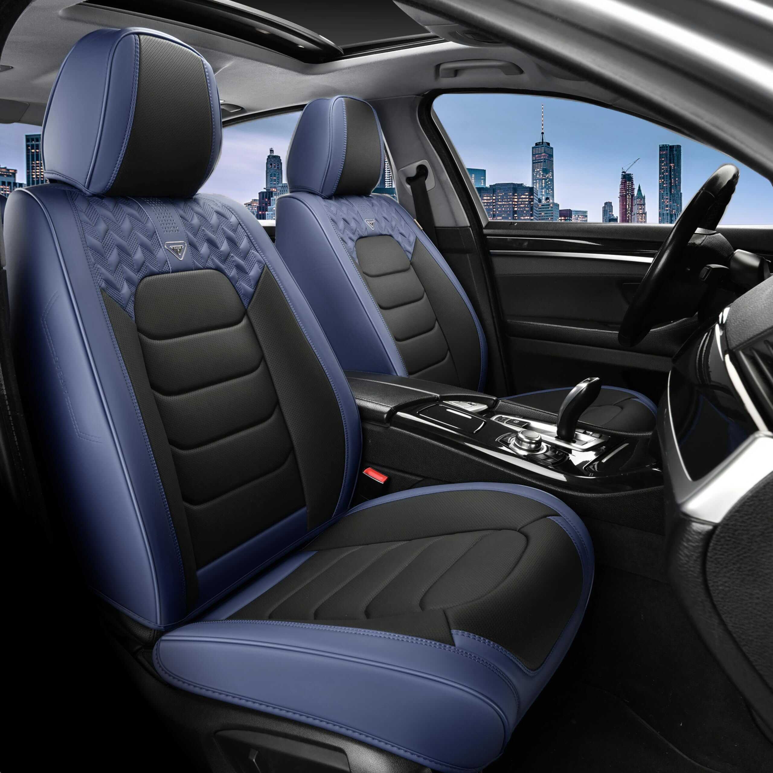 Juego completo de fundas para asientos -Azul y Negro - Imagen 3