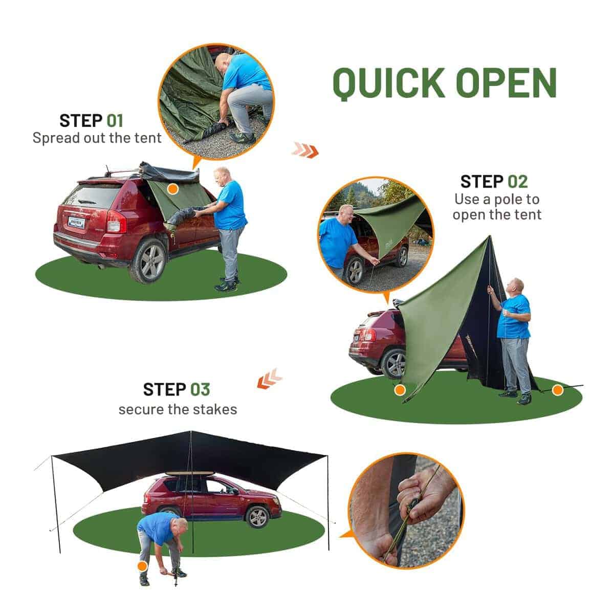 Toldo retráctil para vehículo TIMBER RIDGE 19x9.8 pies con - Imagen 8