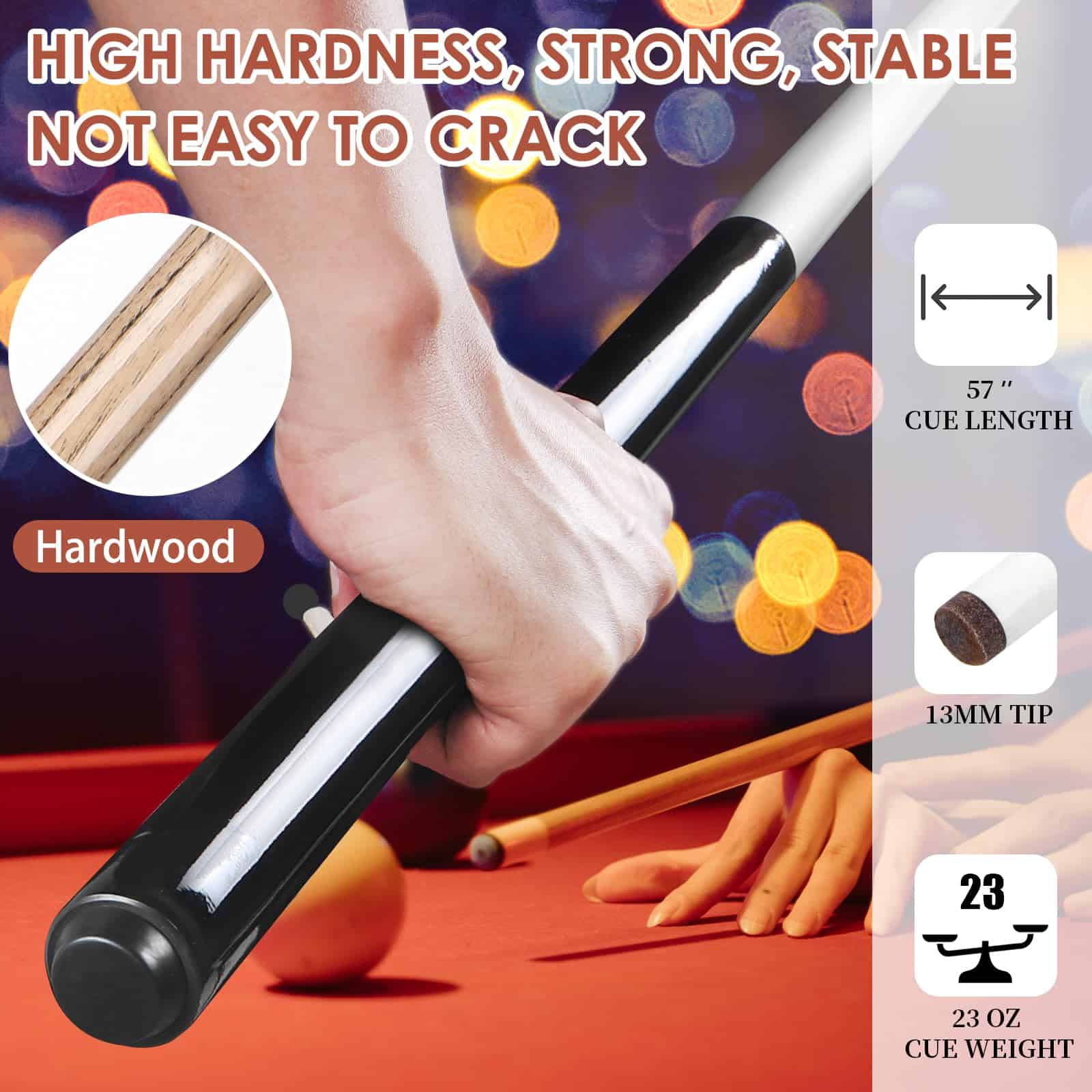 Kmise Palo de Billar para Golpes, Palo de Billar de 57 - Imagen 6