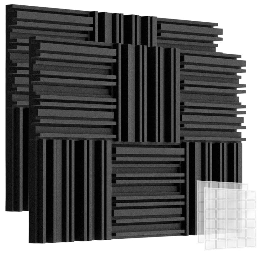 Conjunto de 12 Paneles Acústicos de Espuma de 12x12x2