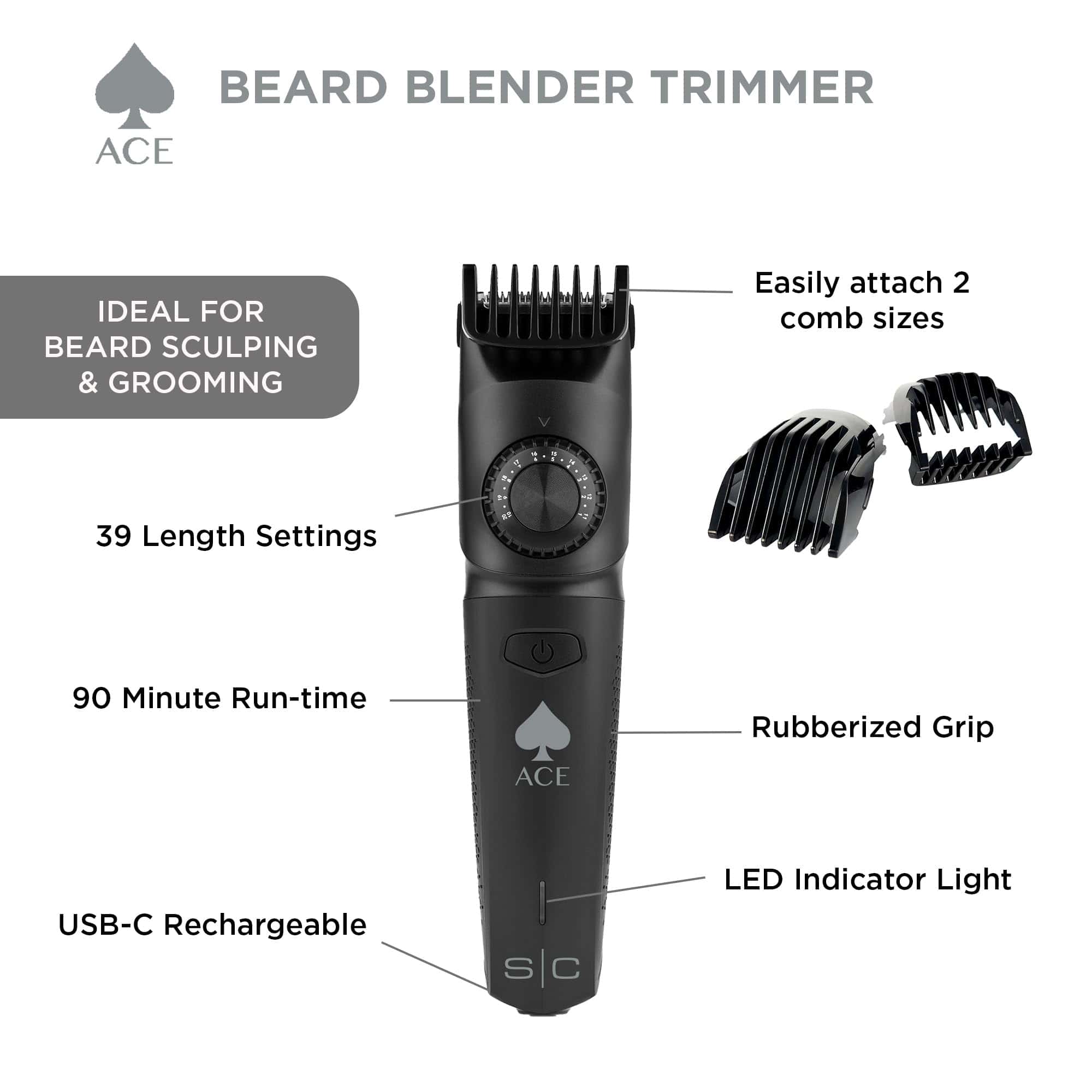 Cortadora de barba StyleCraft Ace Premium para hombres - - Imagen 3